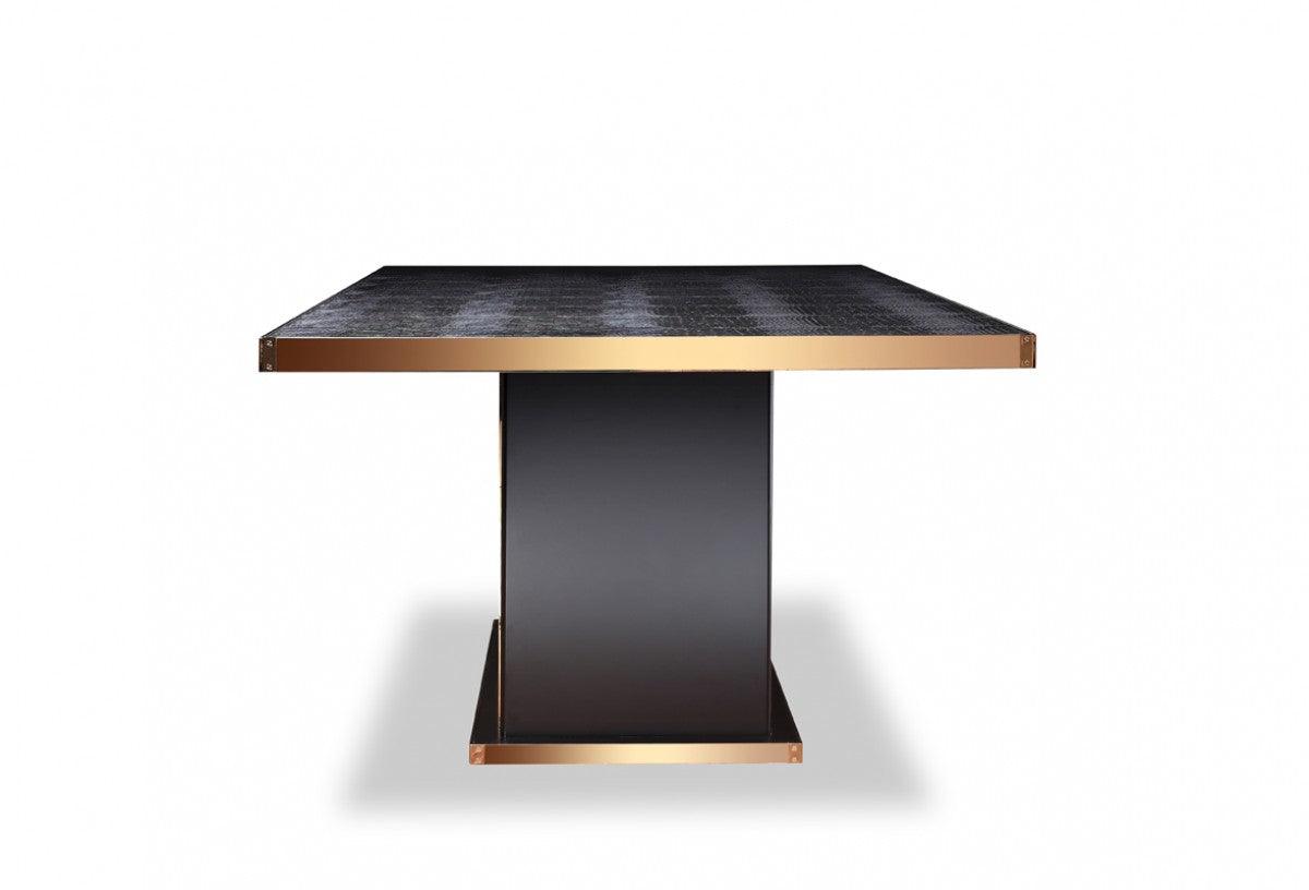 Talin Modern Crocodile and Rosegold Dining Table