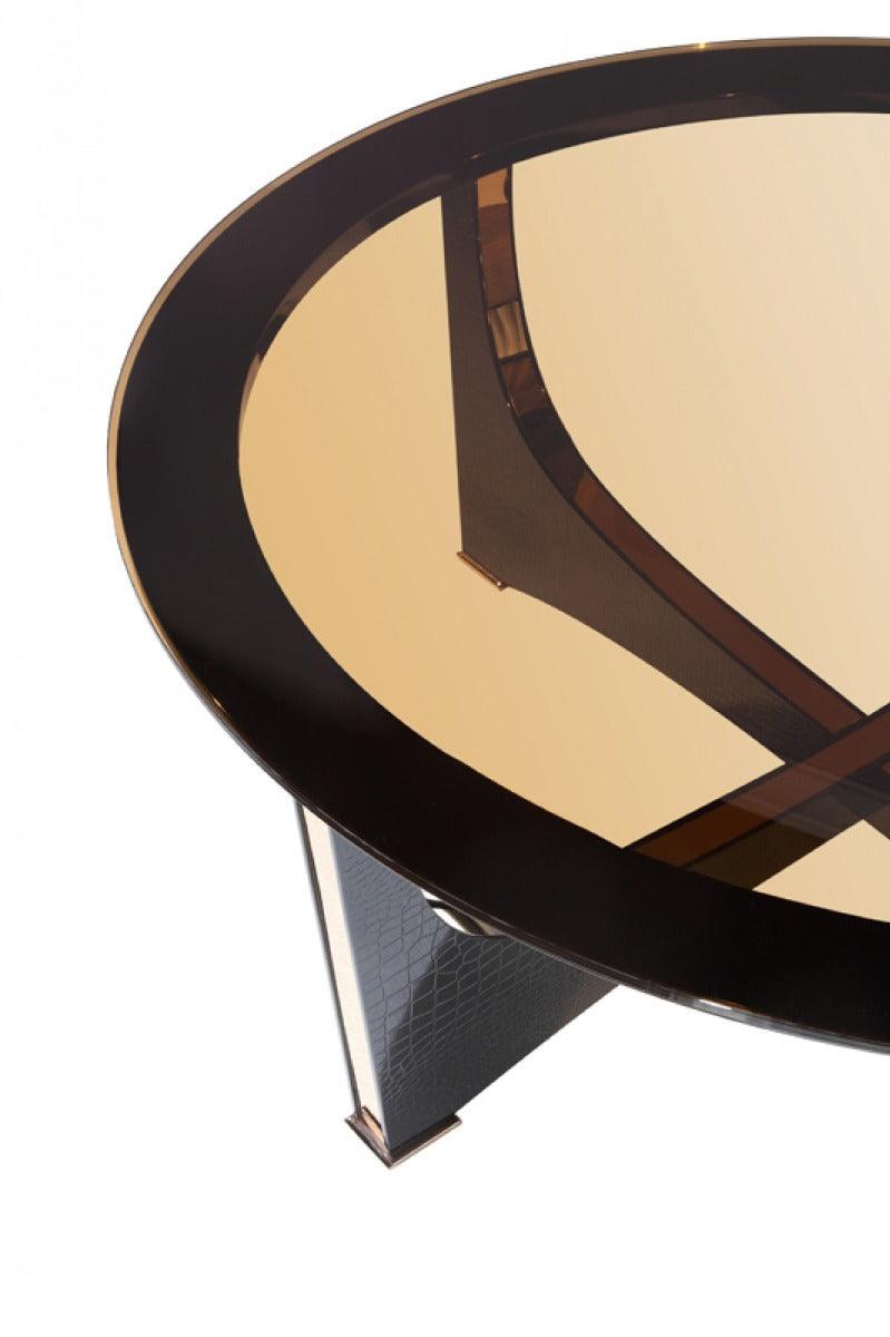 Talin Modern Crocodile and Rosegold Coffee Table