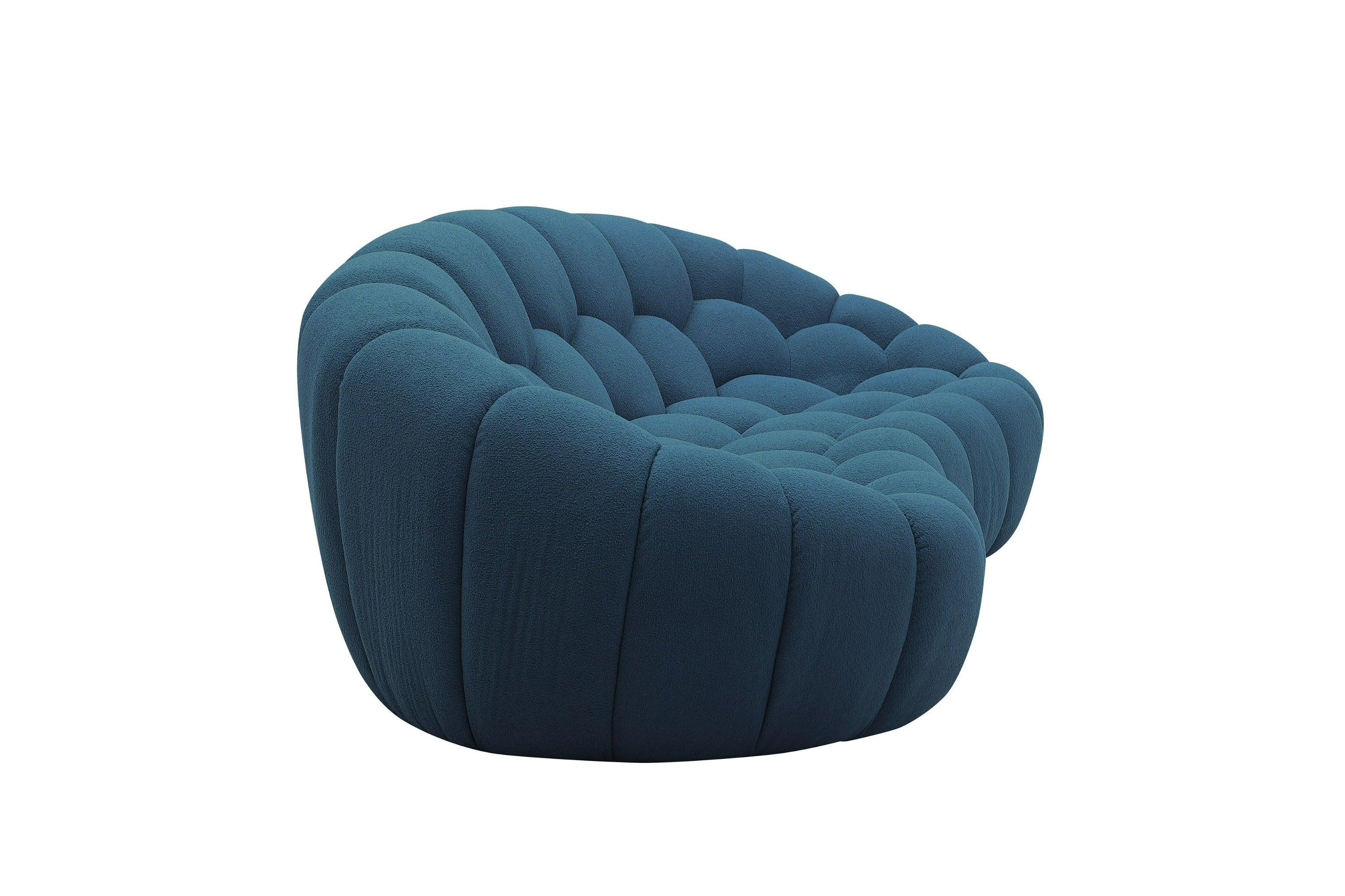 Divani Casa Yolonda Modern Curved Dark Fabric Loveseat