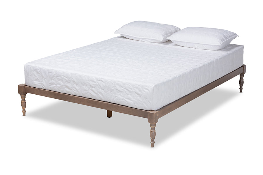 Iseline Modern and Contemporary Antique Finished Wood Platform Bed