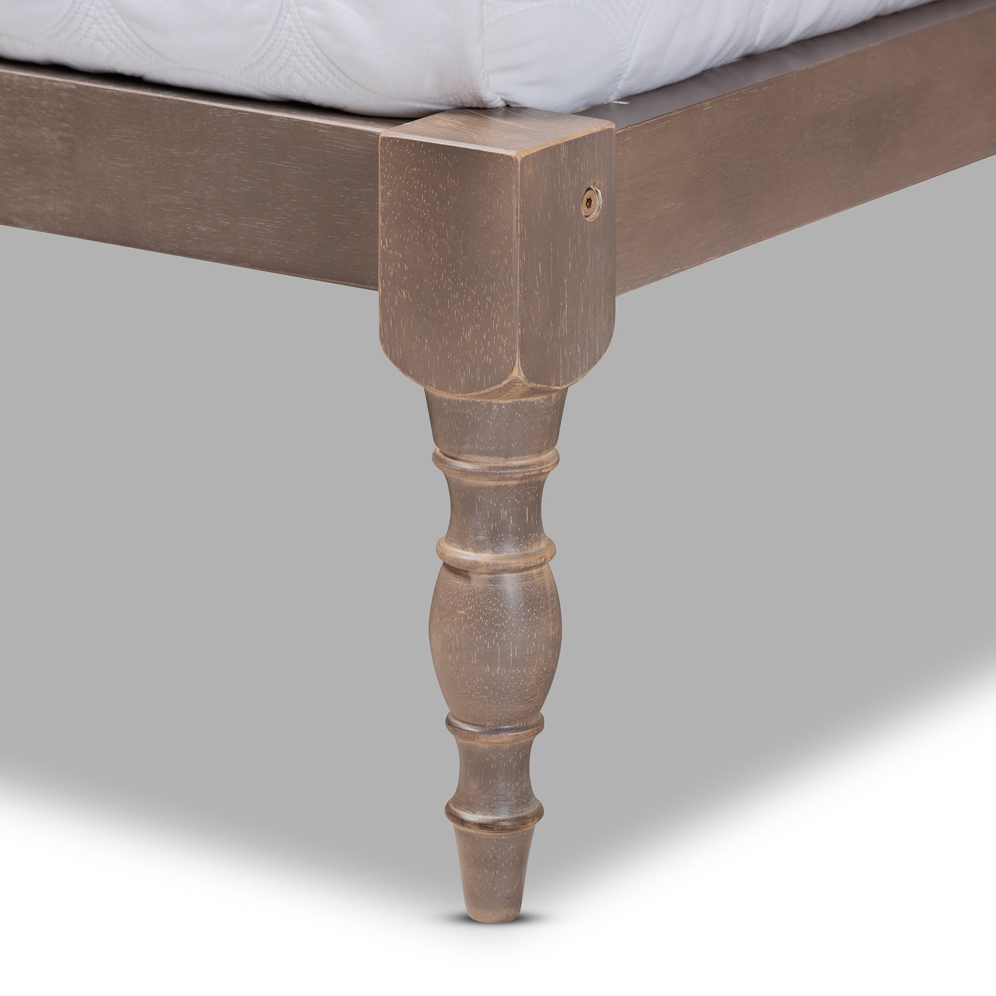 Iseline Modern and Contemporary Antique Finished Wood Platform Bed