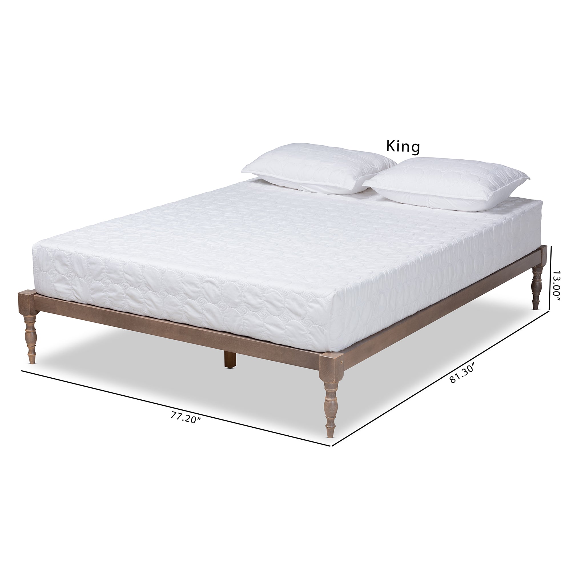 Iseline Modern and Contemporary Antique Finished Wood Platform Bed