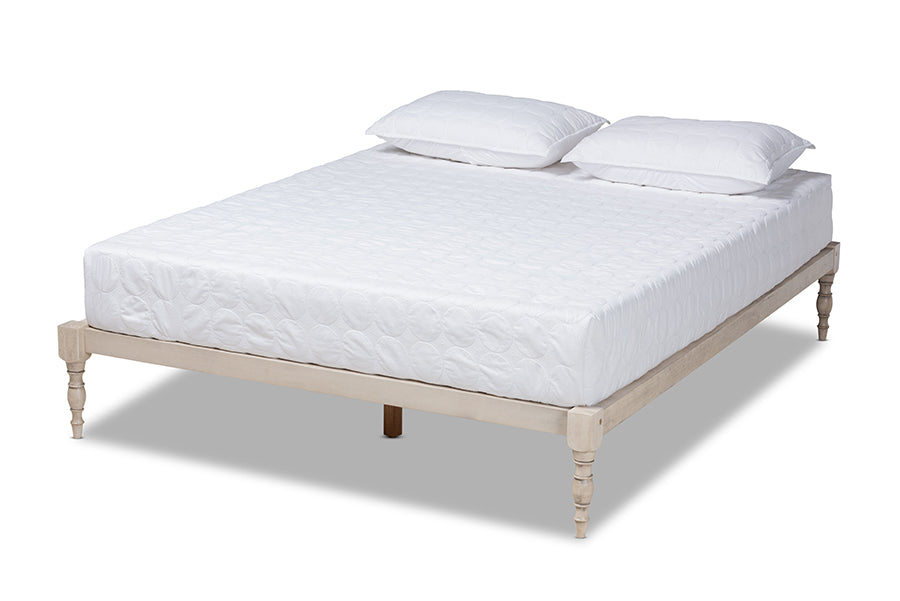 Iseline Modern and Contemporary Antique Finished Wood Platform Bed