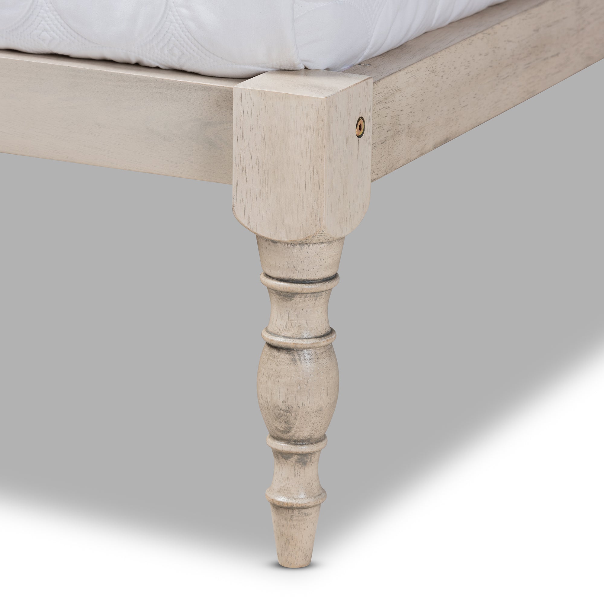 Iseline Modern and Contemporary Antique Finished Wood Platform Bed