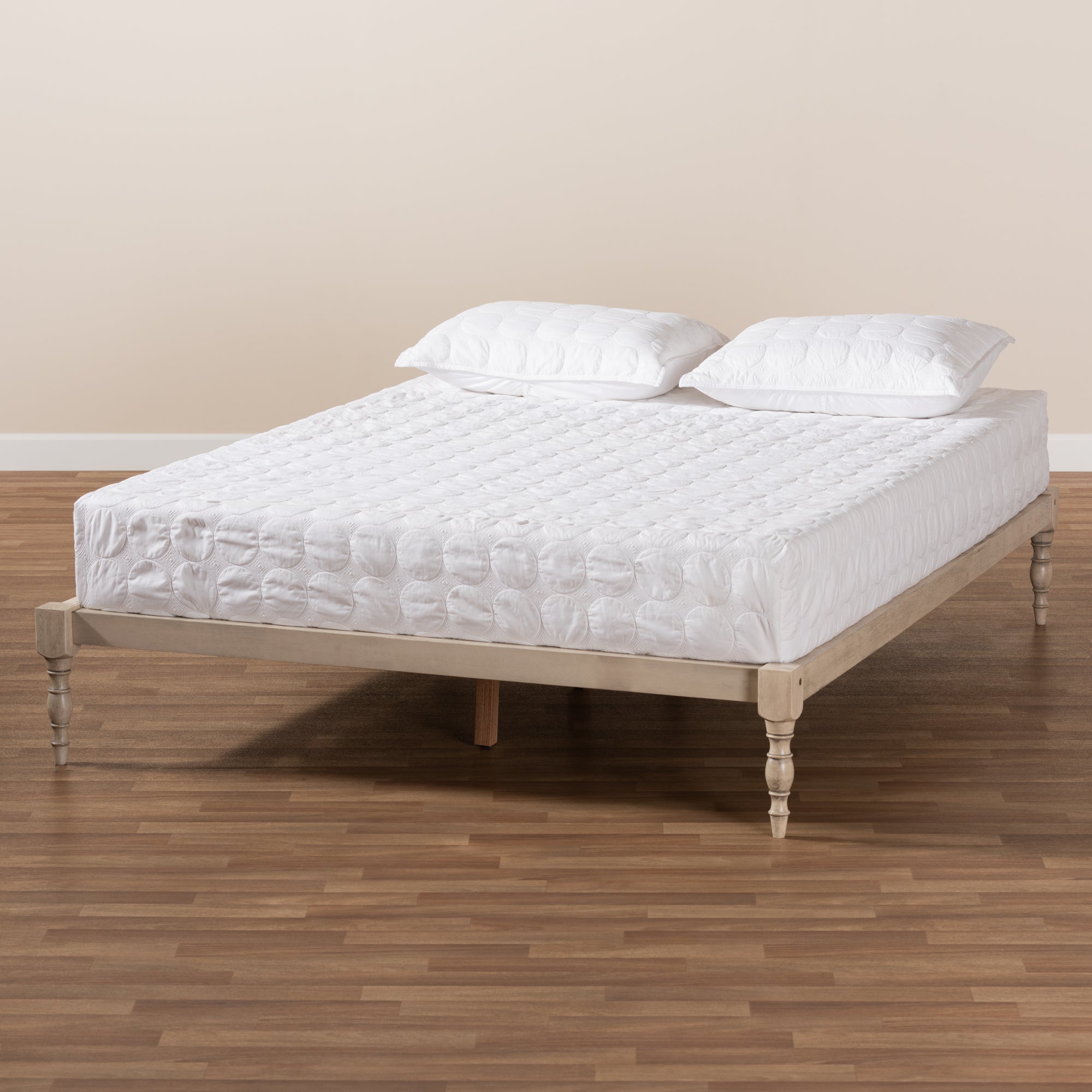 Iseline Modern and Contemporary Antique Finished Wood Platform Bed