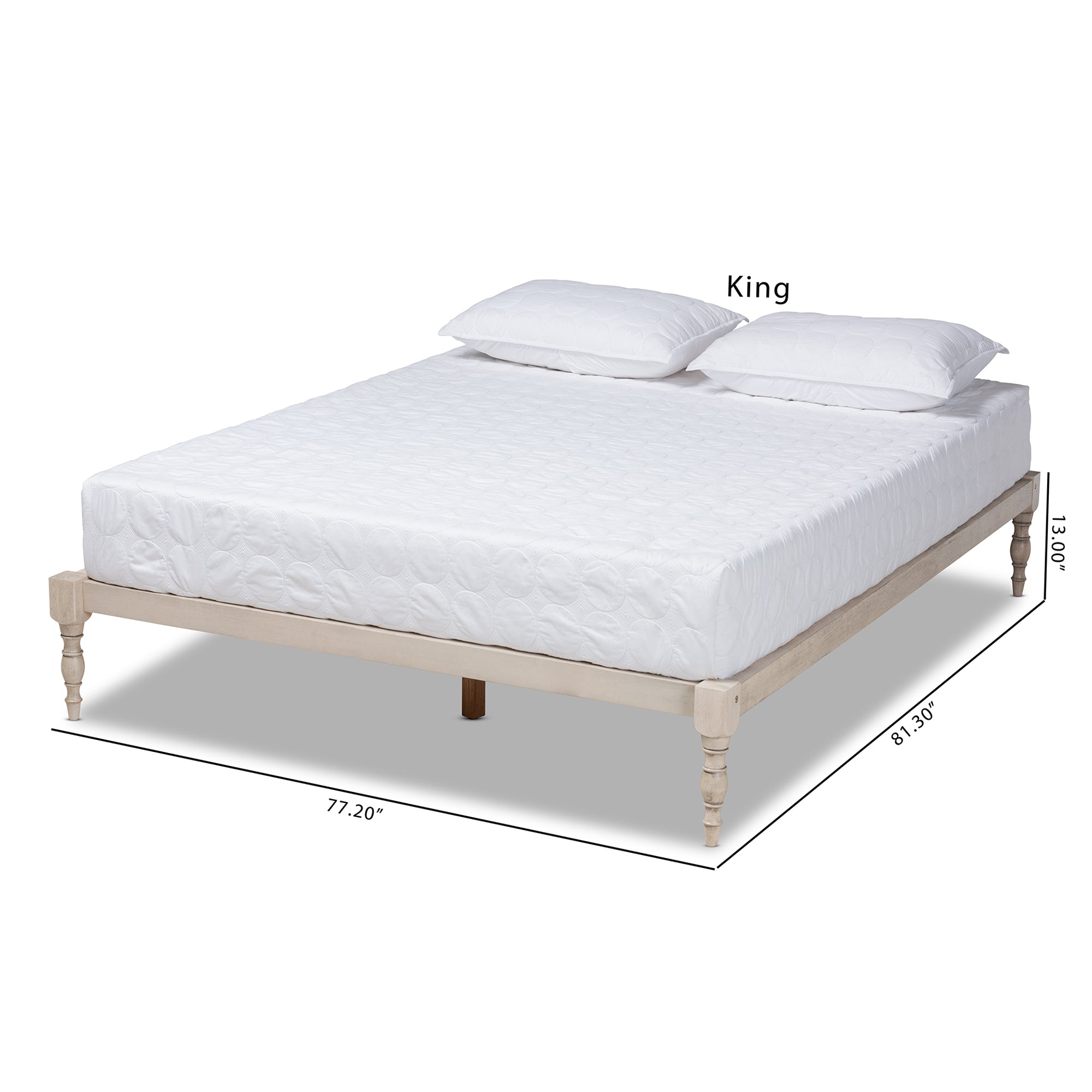 Iseline Modern and Contemporary Antique Finished Wood Platform Bed