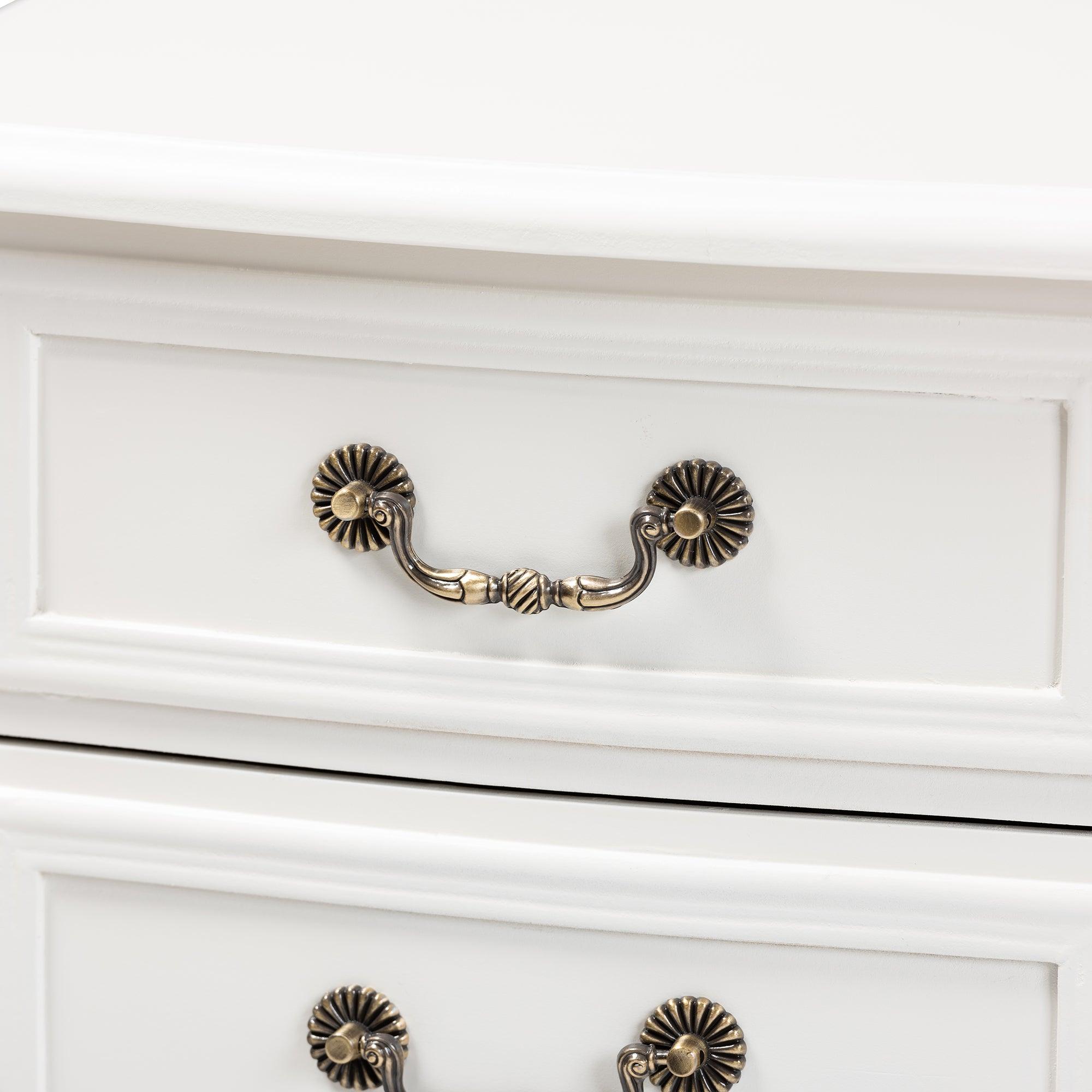 Gabrielle Traditional French Country Provincial -Finished 3-Drawer Wood End Table