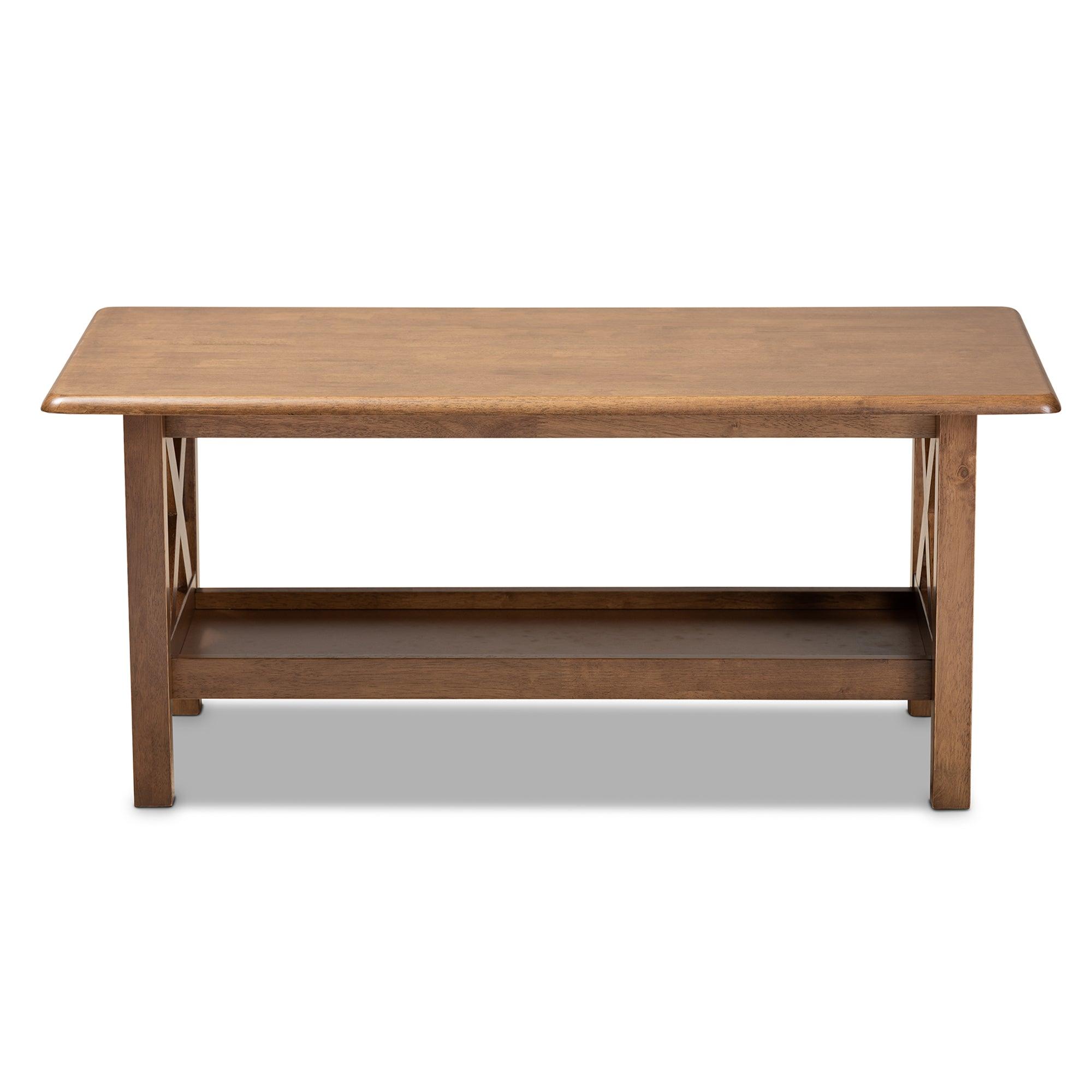 Reese Traditional Transitional Finished Rectangular Wood Coffee Table
