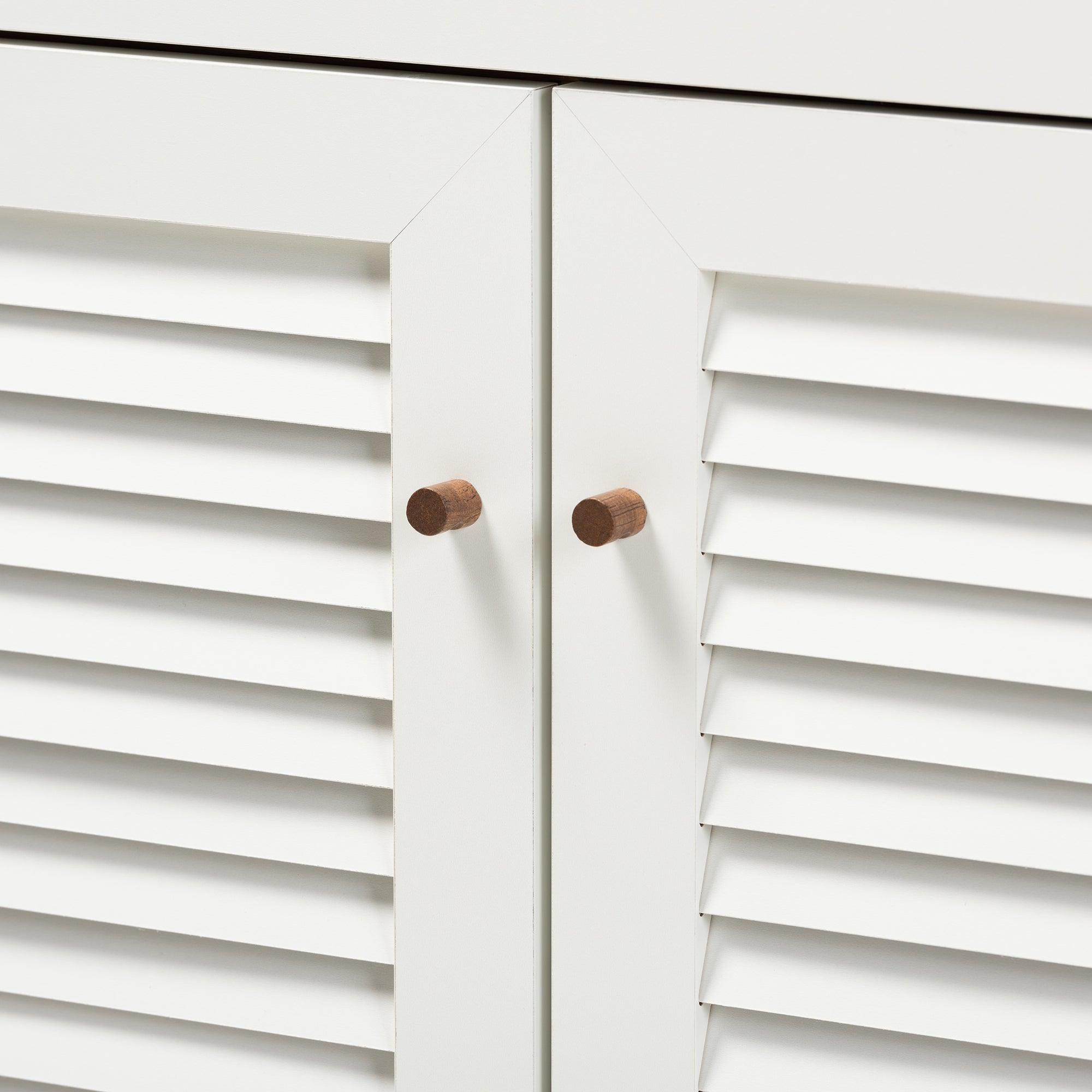 Coolidge Modern and Contemporary and Finished 4-Shelf Wood Shoe Storage Cabinet