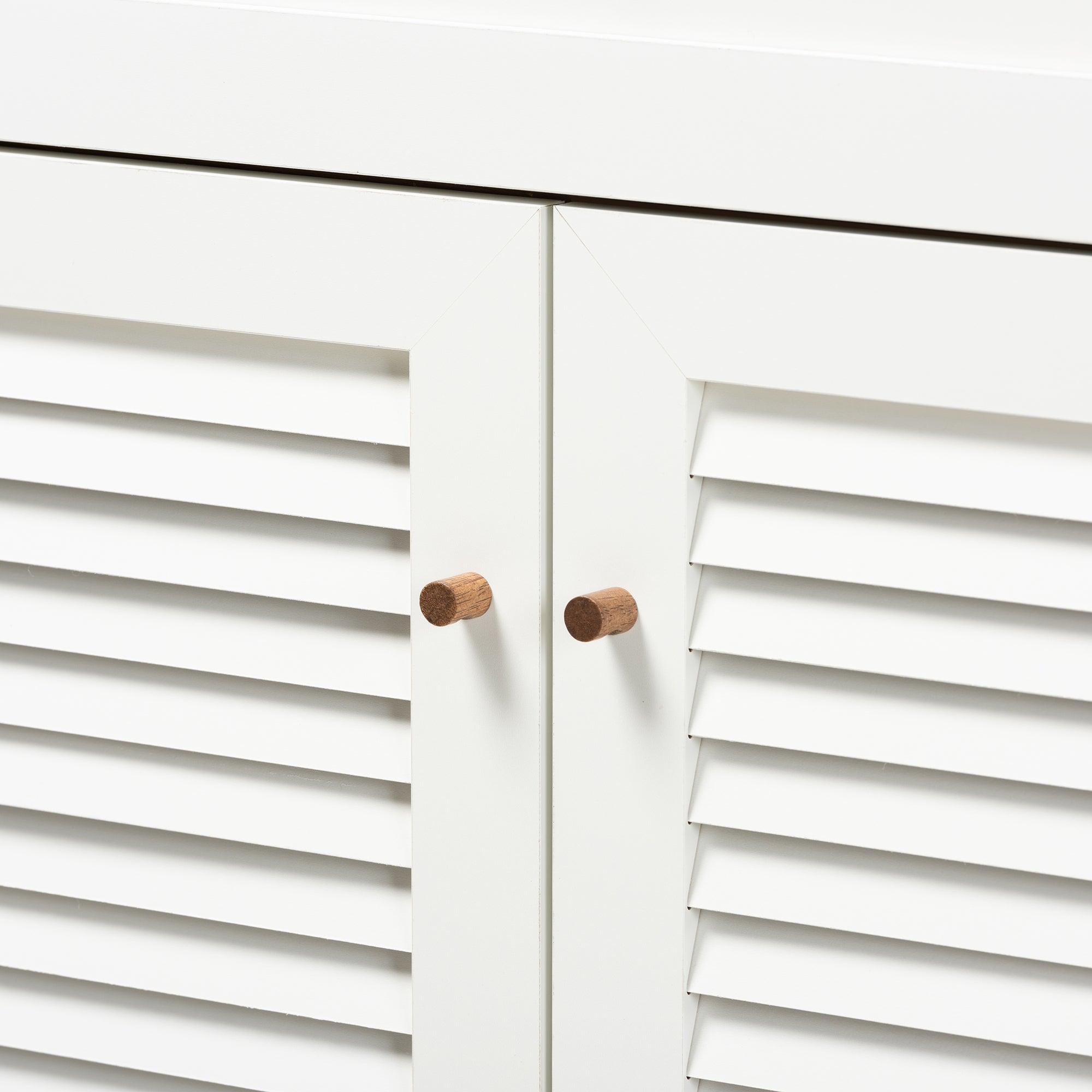 Coolidge Modern and Contemporary Finished 11-Shelf Wood Shoe Storage Cabinet