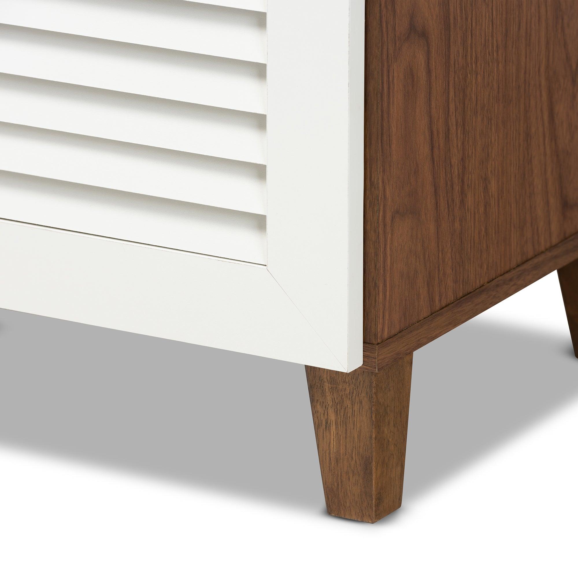 Coolidge Modern and Contemporary Finished 11-Shelf Wood Shoe Storage Cabinet