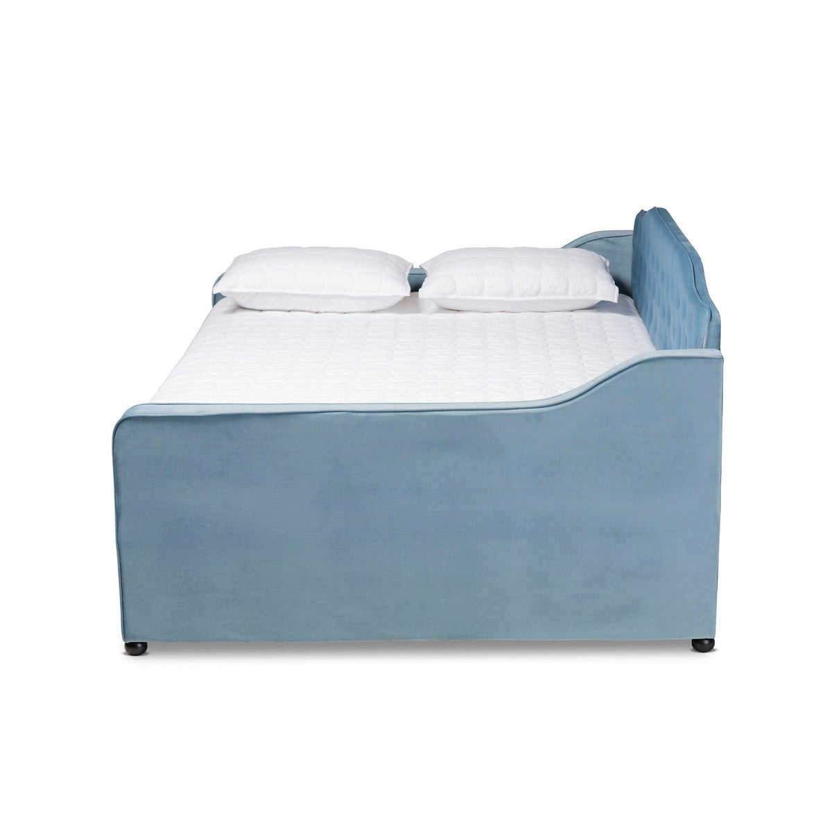 Freda Transitional and Contemporary Velvet Fabric Upholstered and Button Tufted Daybed