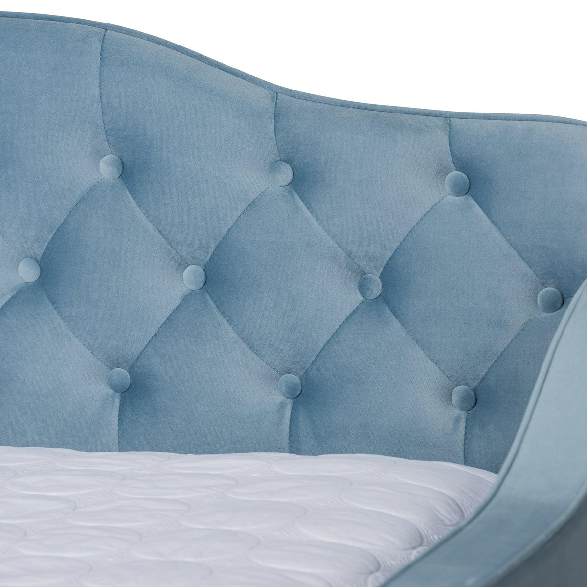 Freda Transitional and Contemporary Velvet Fabric Upholstered and Button Tufted Daybed