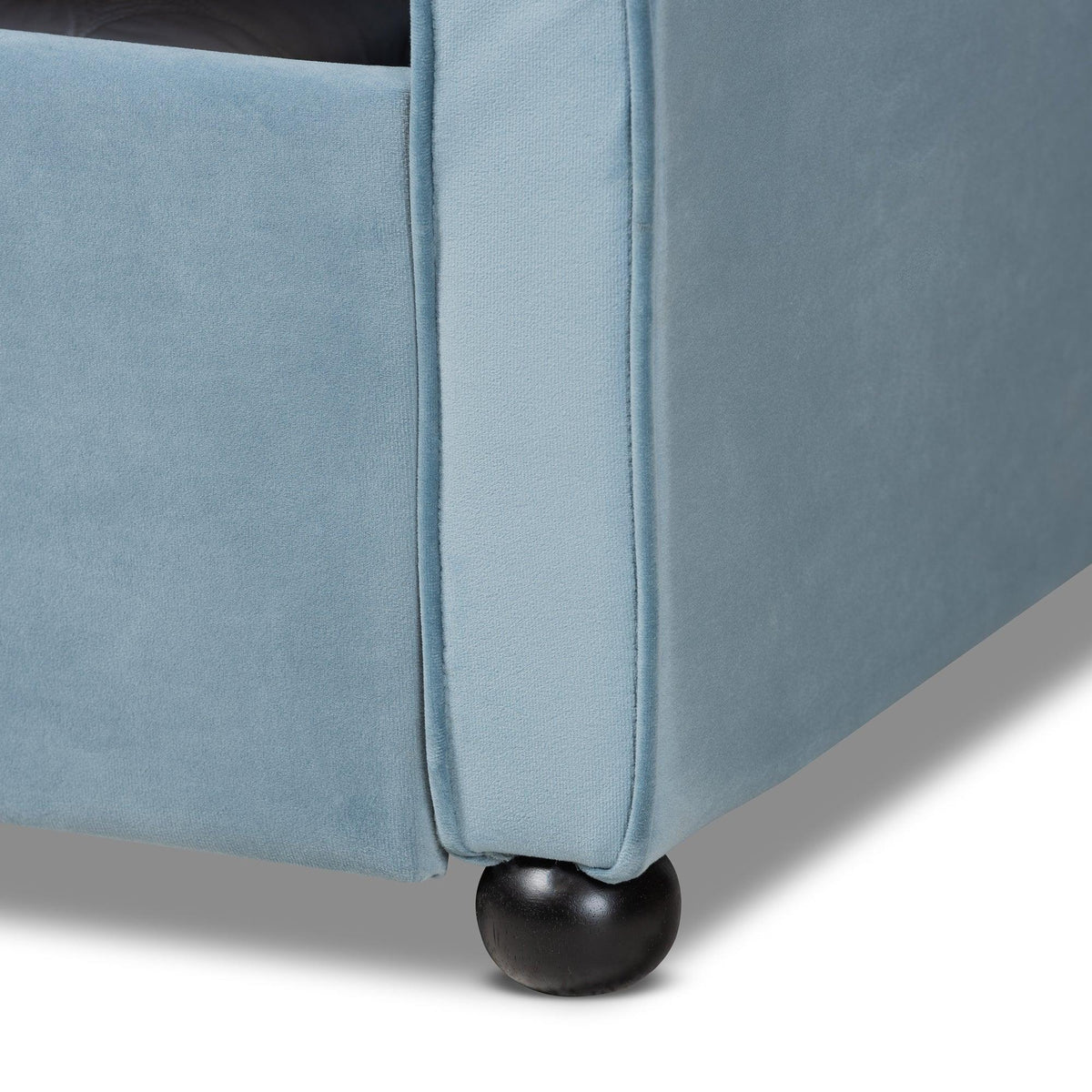 Freda Transitional and Contemporary Velvet Fabric Upholstered and Button Tufted Daybed