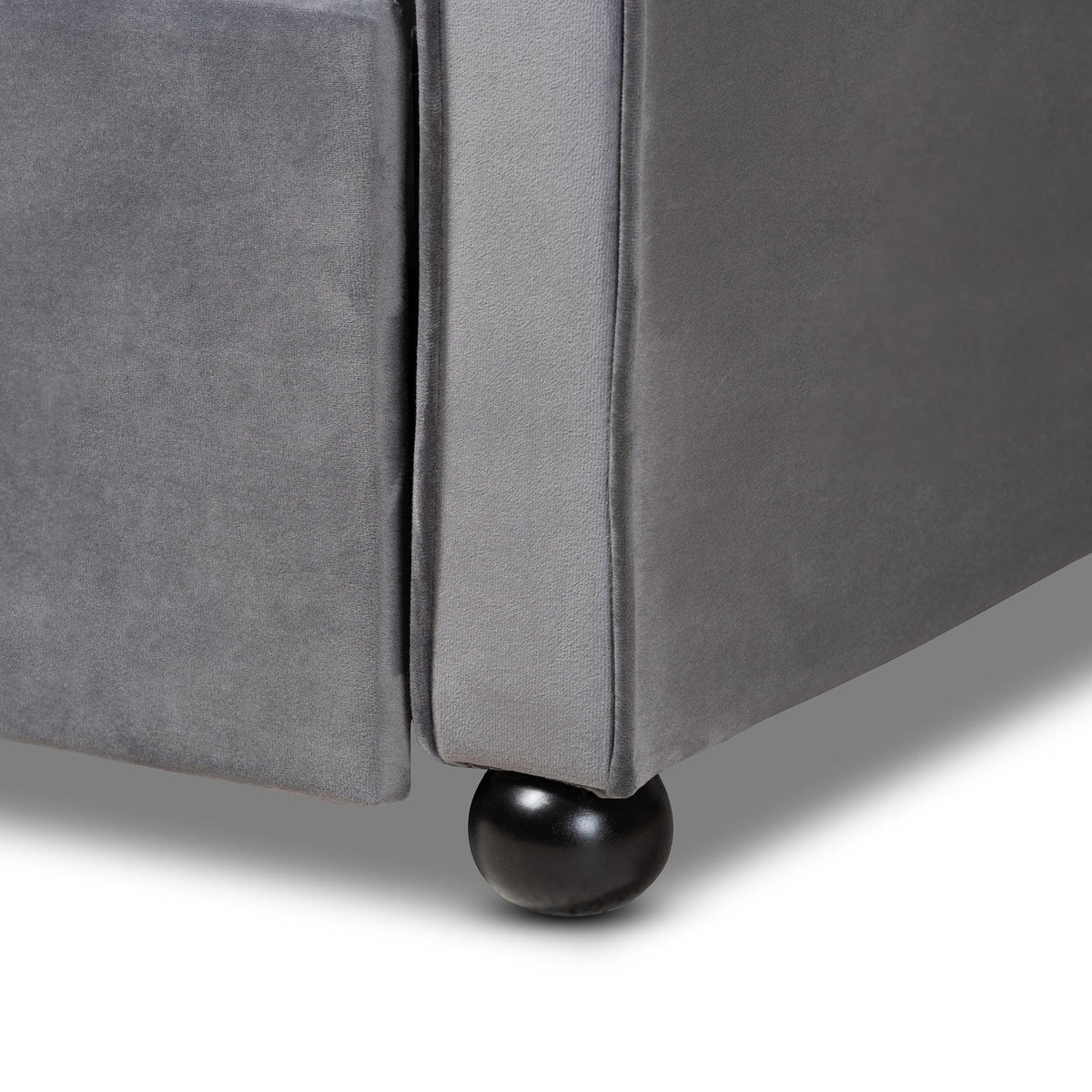 Freda Transitional and Contemporary Velvet Fabric Upholstered and Button Tufted Daybed