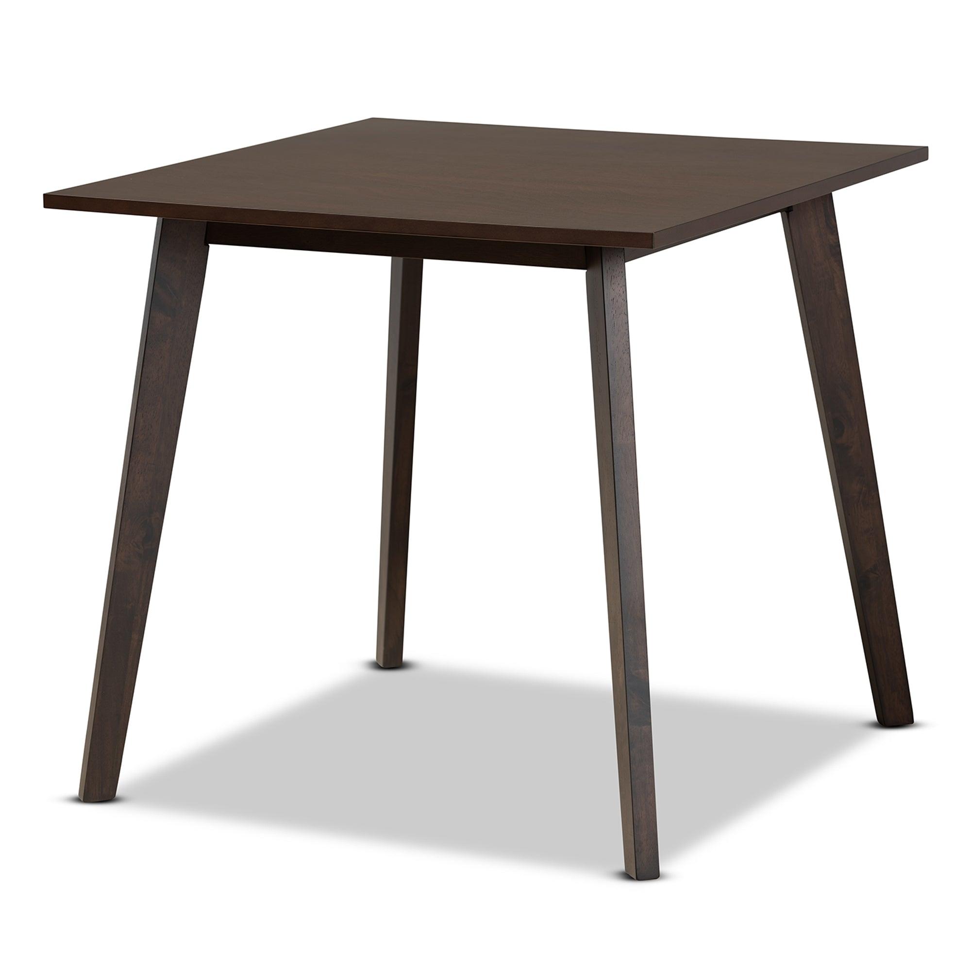 Britte Mid-Century Modern Fabric Upholstered Dark Finished 5-Piece Wood Dining Set