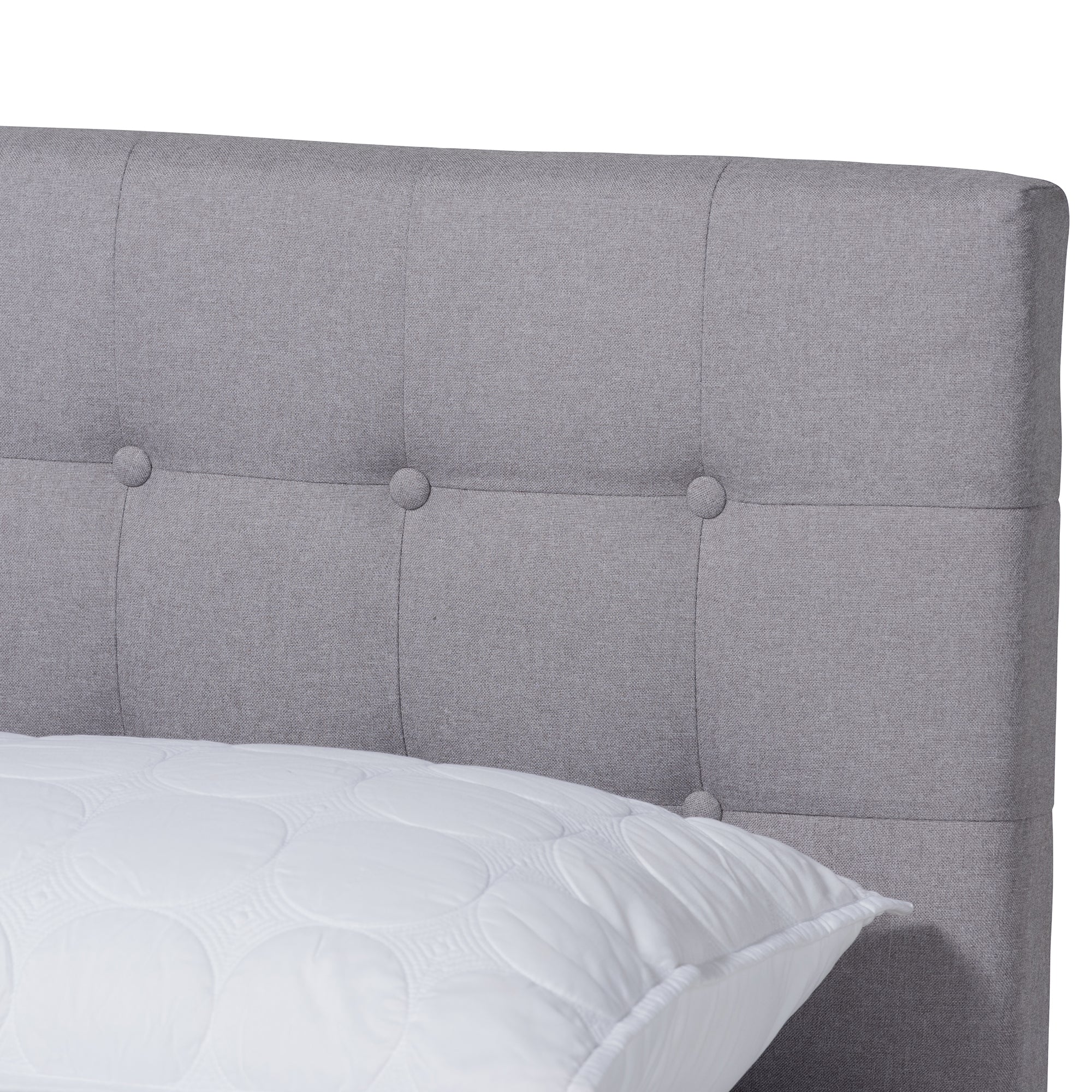 Devan Mid-Century Modern Fabric Upholstered Finished Wood Platform Bed