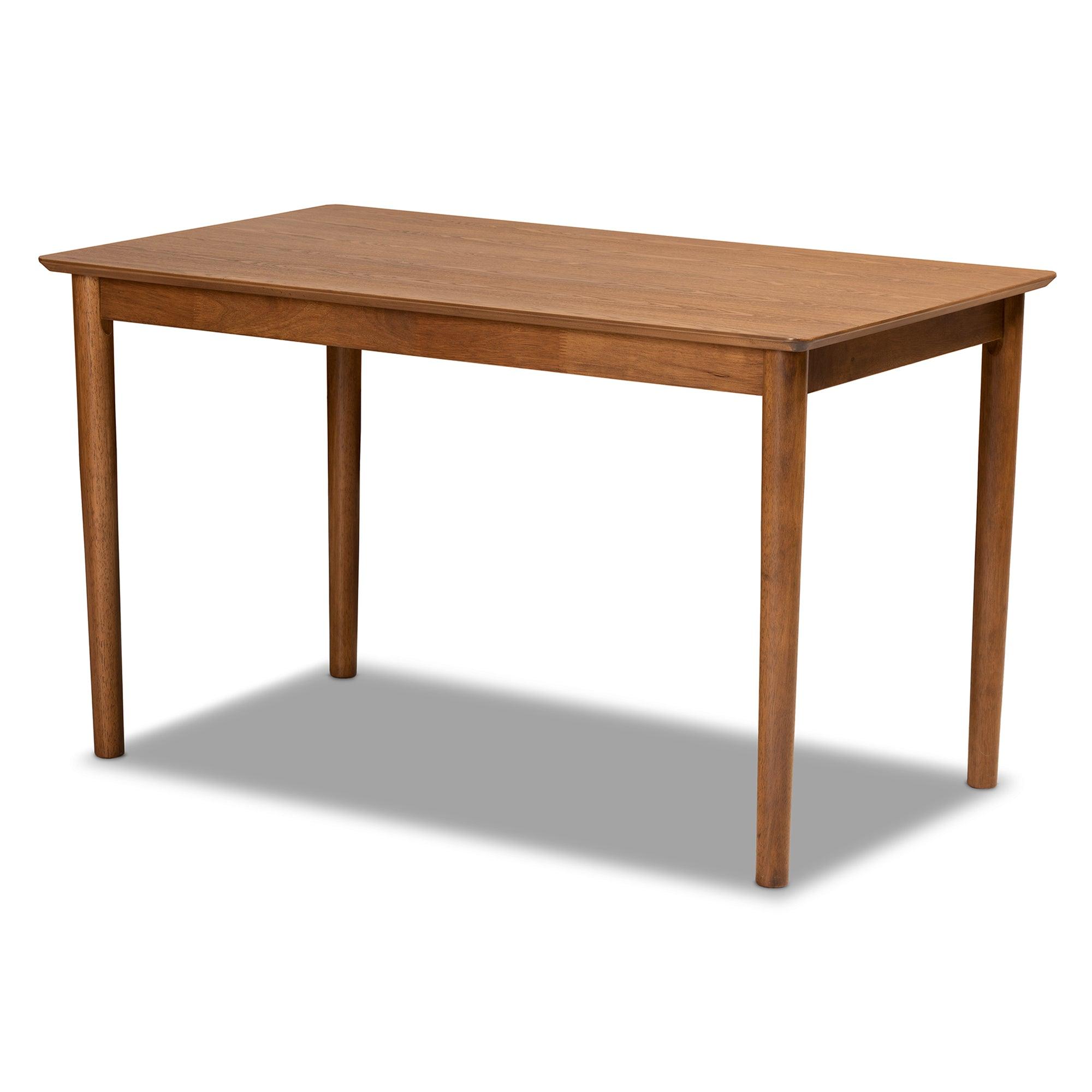 Theresa Mid-Century Modern Dark Fabric Upholstered and Finished Wood 5-Piece Dining Set