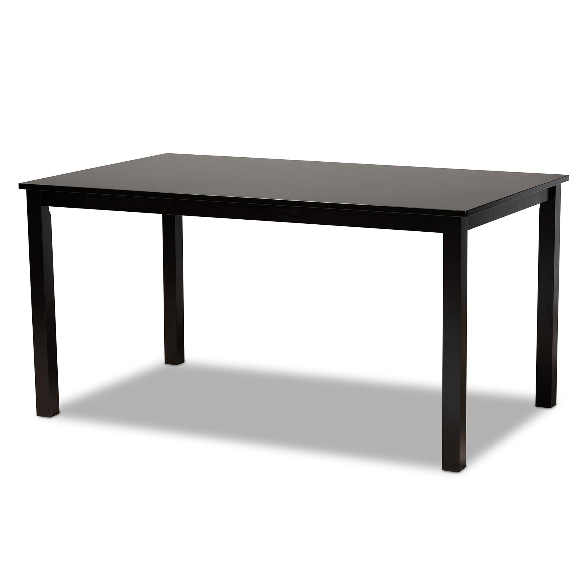 Caron Modern and Contemporary Sand Fabric Upholstered Espresso Finished Wood 7-Piece Dining Set