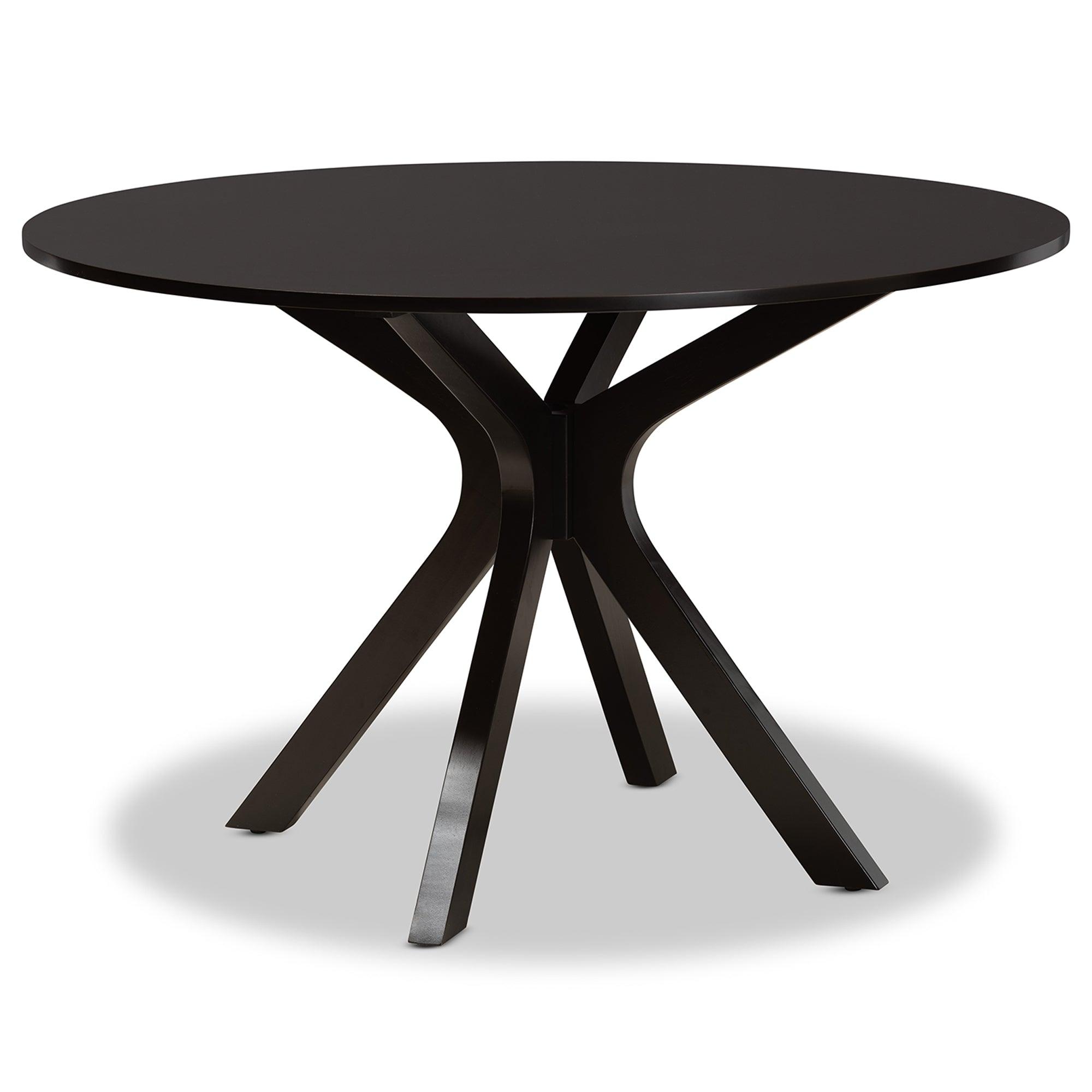 Norah Modern and Contemporary Sand Fabric Upholstered and Finished Wood 7-Piece Dining Set