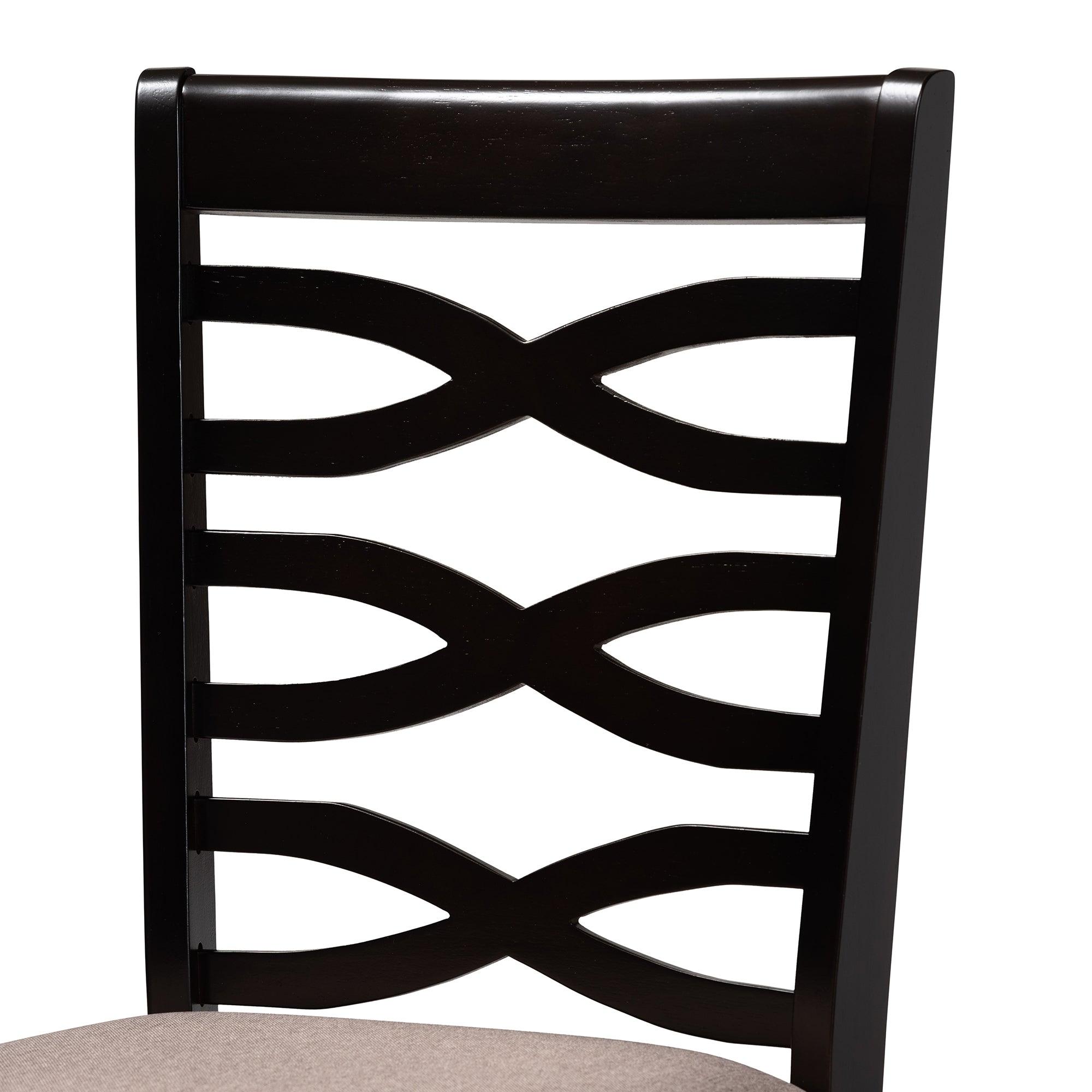 Lanier Modern and Contemporary Sand Fabric Upholstered Finished Wood 7-Piece Dining Set