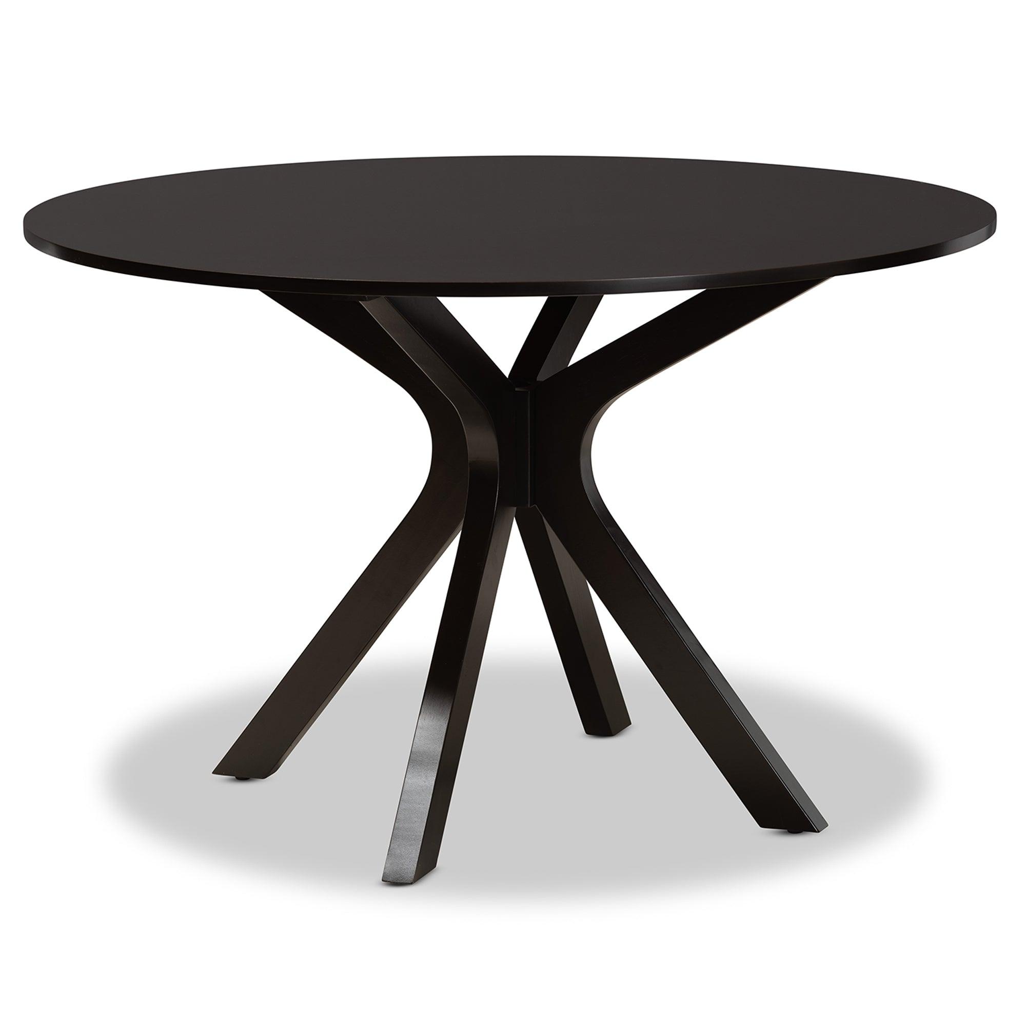 Mila Modern and Contemporary Sand Fabric Upholstered Finished Wood 7-Piece Dining Set