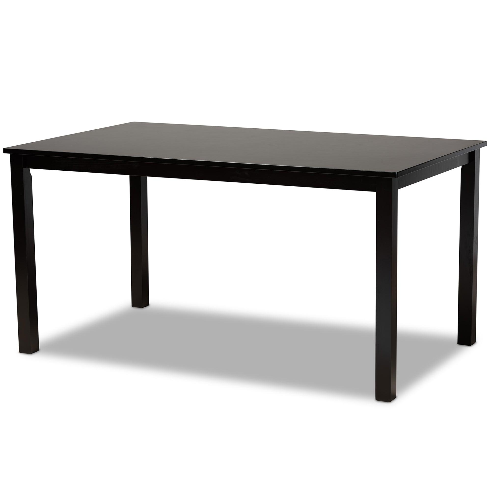 Verner Modern and Contemporary Sand Fabric Upholstered Finished 7-Piece Wood Dining Set