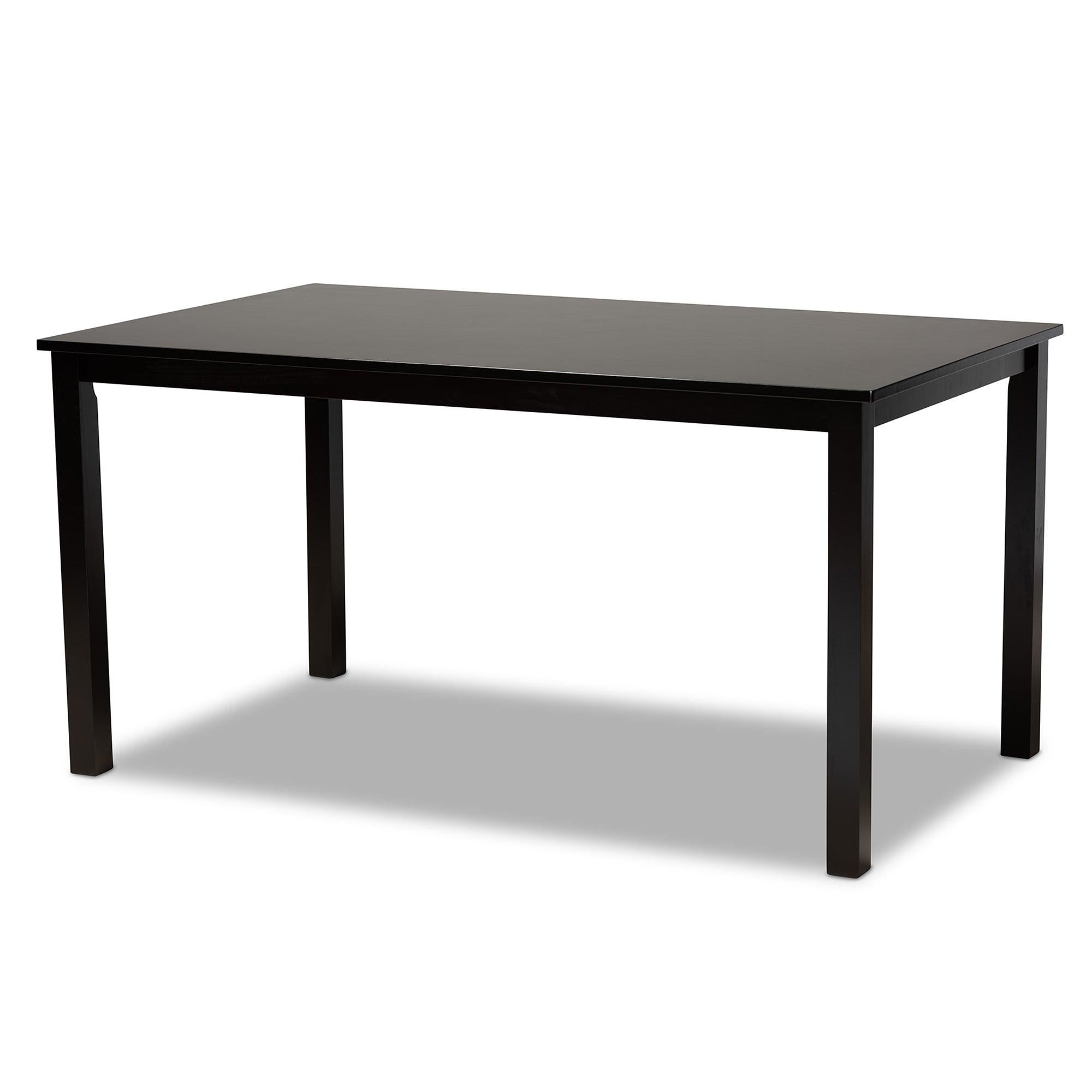 Lucie Modern and Contemporary Sand Fabric Upholstered and Finished Wood 7-Piece Dining Set