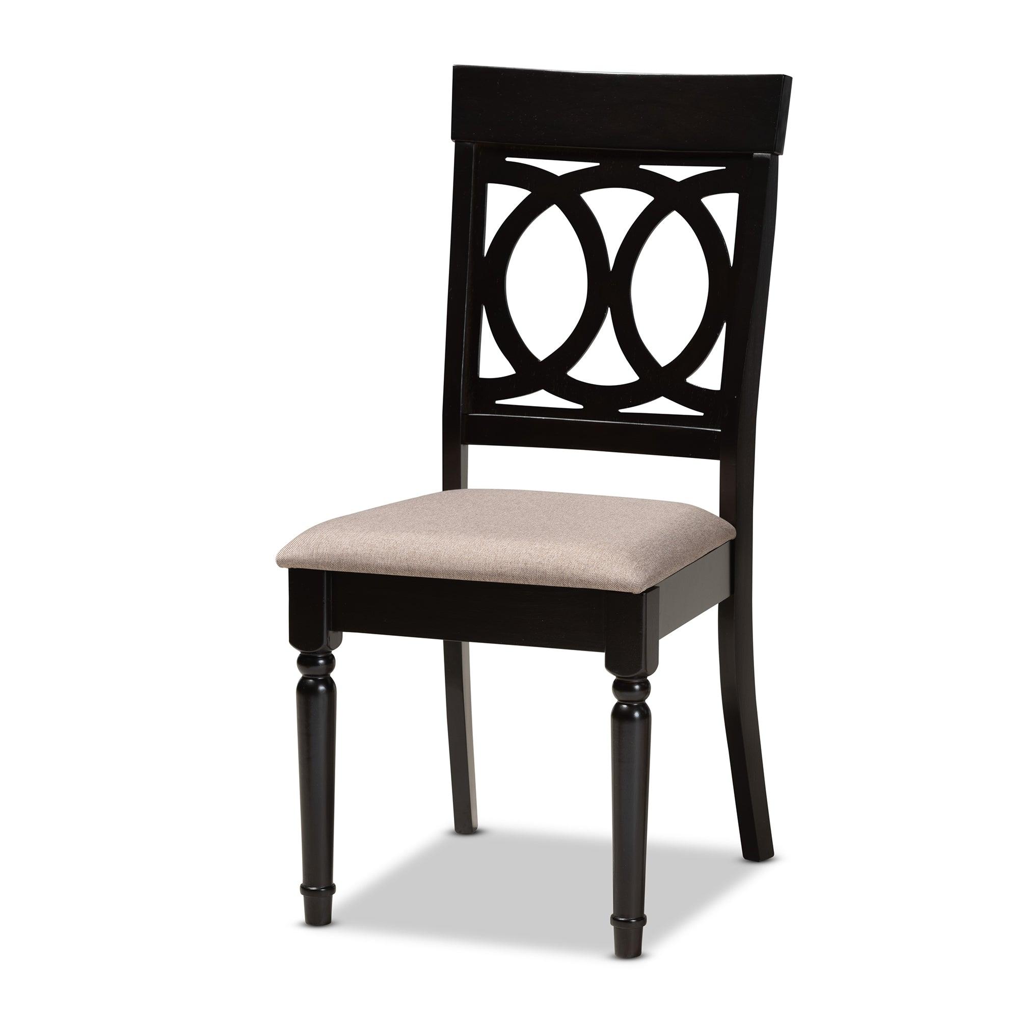 Jessie Modern and Contemporary Sand Fabric Upholstered and Finished Wood 7-Piece Dining Set