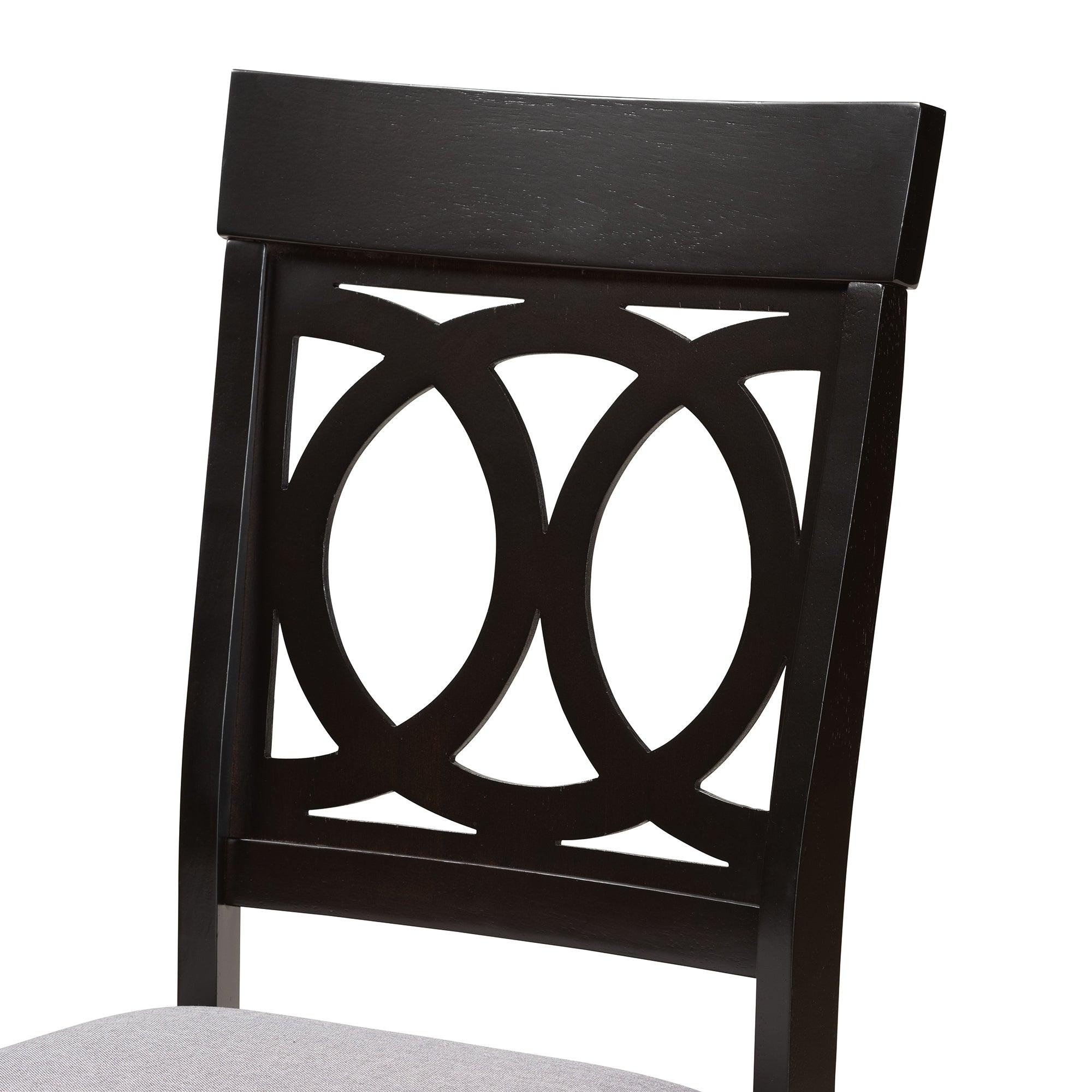 Lucie Modern and Contemporary Fabric Upholstered and Finished Wood 7-Piece Dining Set