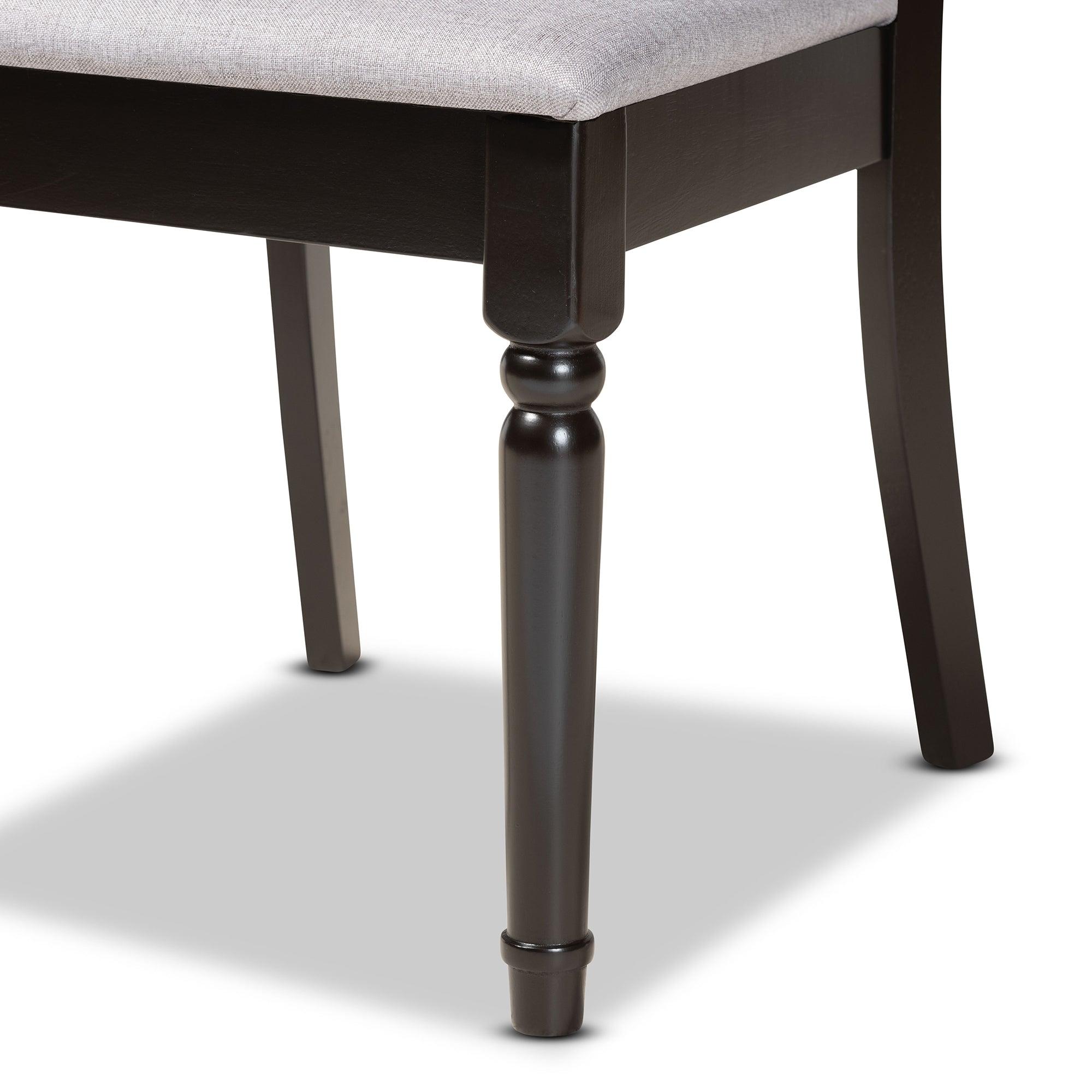 Lucie Modern and Contemporary Fabric Upholstered and Finished Wood 7-Piece Dining Set