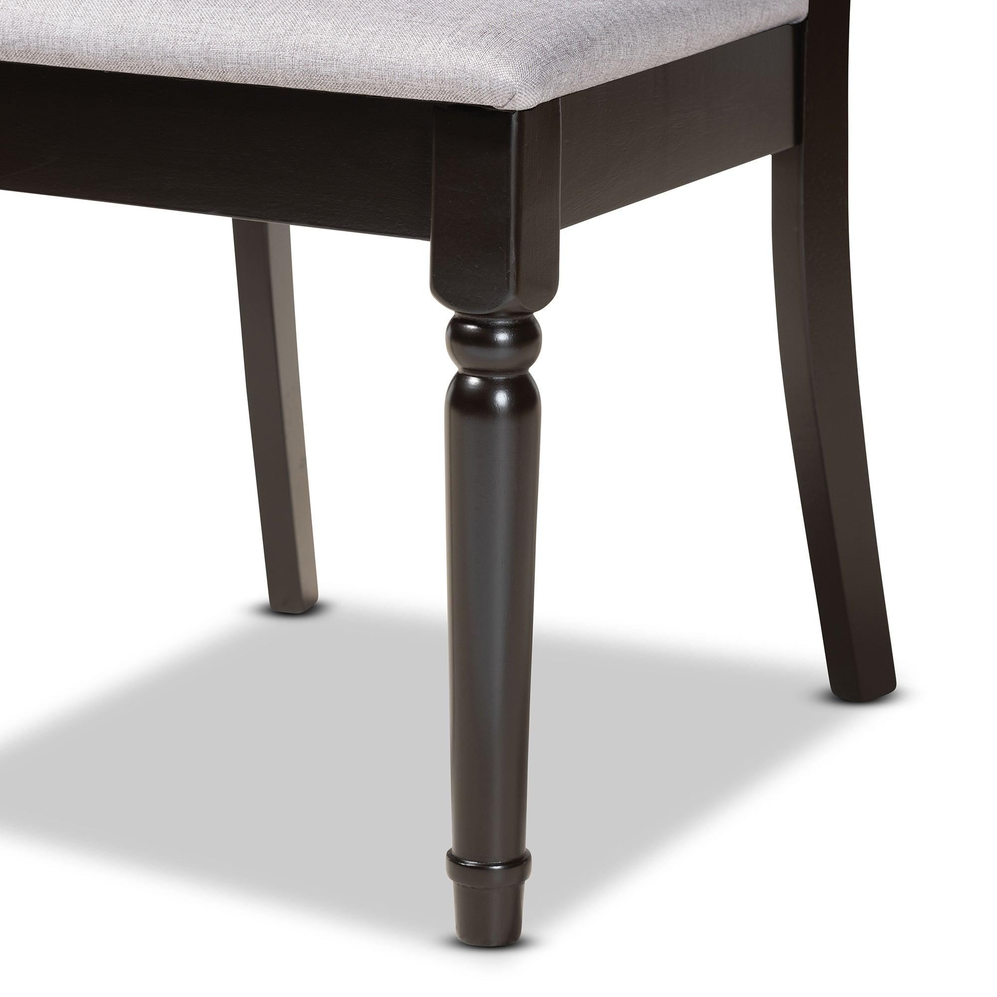 Jessie Modern and Contemporary Fabric Upholstered and Finished Wood 7-Piece Dining Set