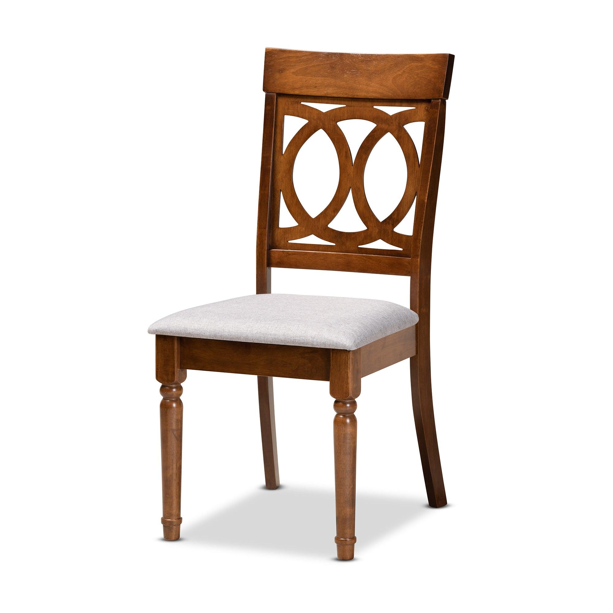 Lucie Modern and Contemporary Fabric Upholstered and Finished Wood 7-Piece Dining Set