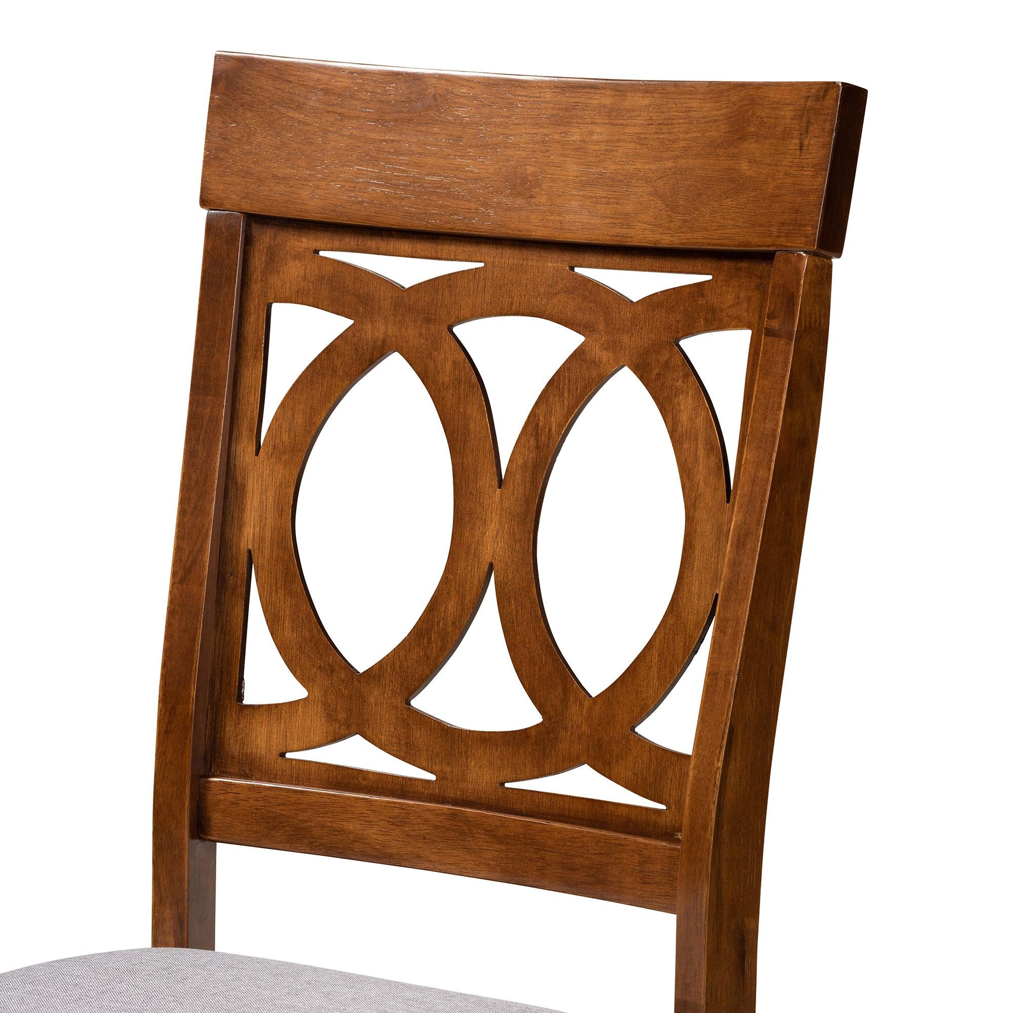 Lucie Modern and Contemporary Fabric Upholstered and Finished Wood 7-Piece Dining Set