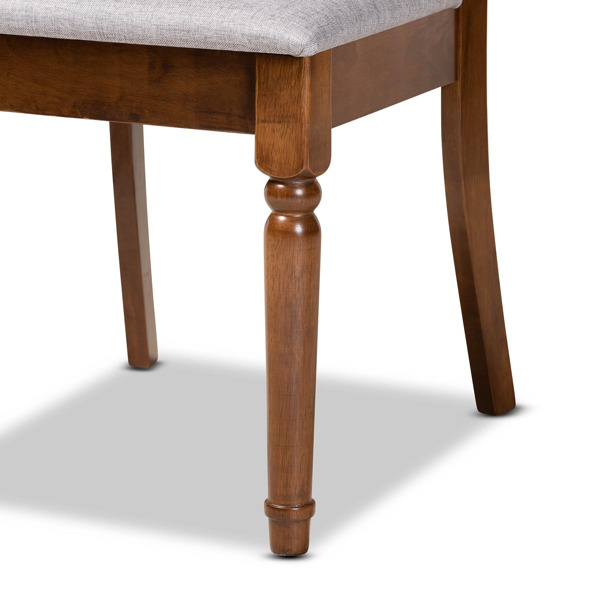 Lucie Modern and Contemporary Fabric Upholstered and Finished Wood 7-Piece Dining Set