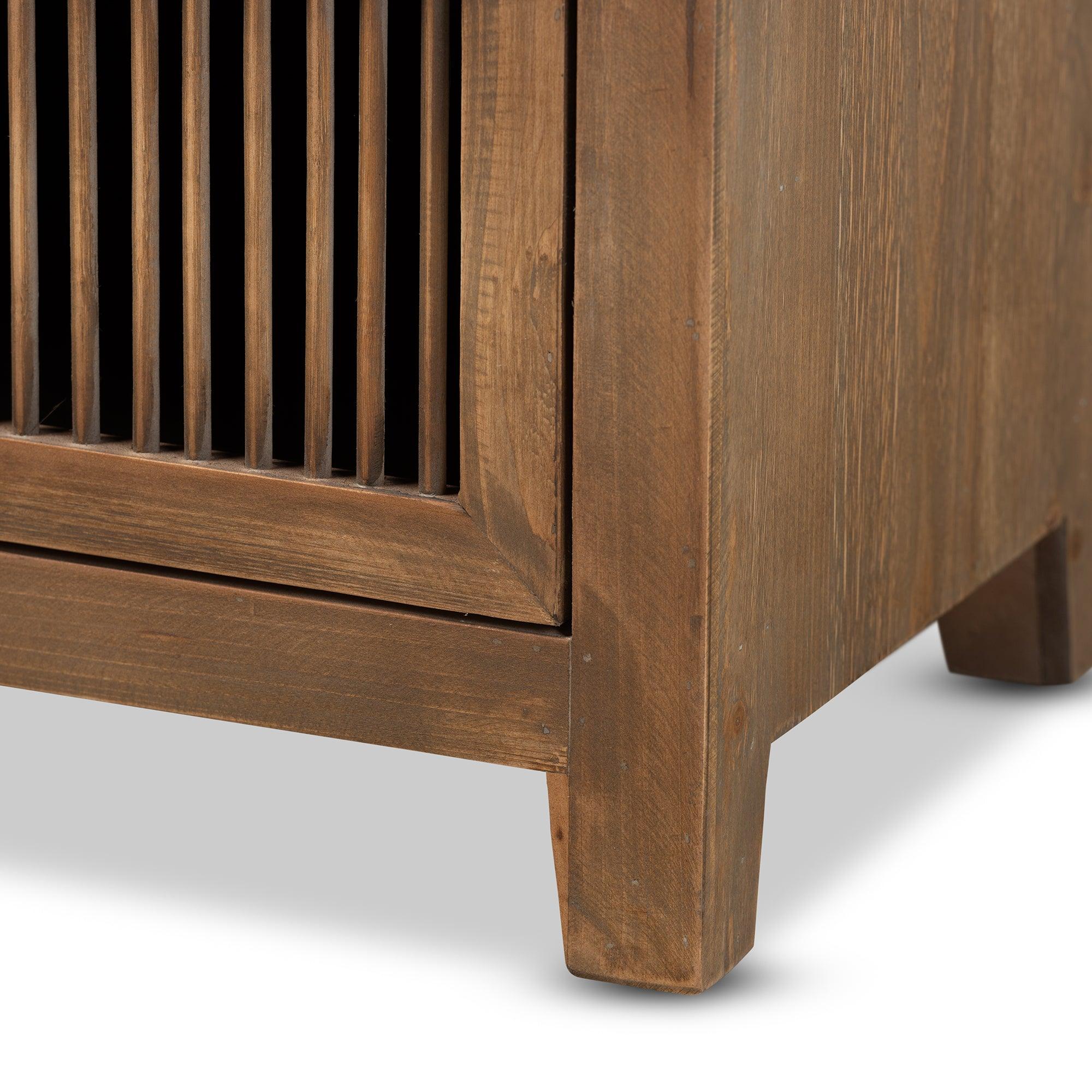 Clement Rustic Transitional Medium Finished 2-Drawer Wood Spindle End Table
