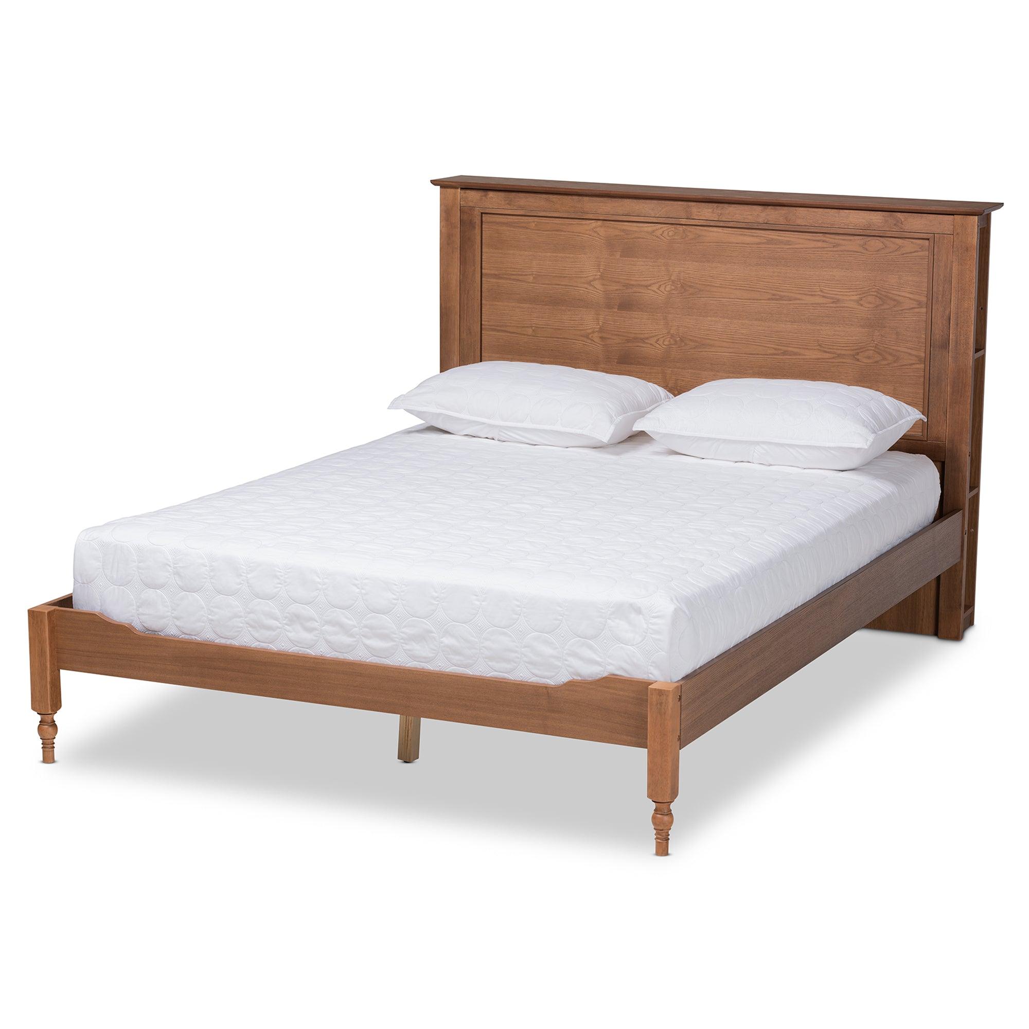 Danielle Traditional and Transitional Rustic Ash Finished Wood Platform Storage Bed