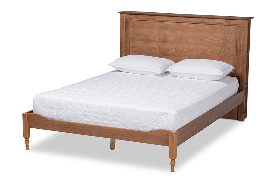 Danielle Traditional and Transitional Rustic Ash Finished Wood Platform Storage Bed