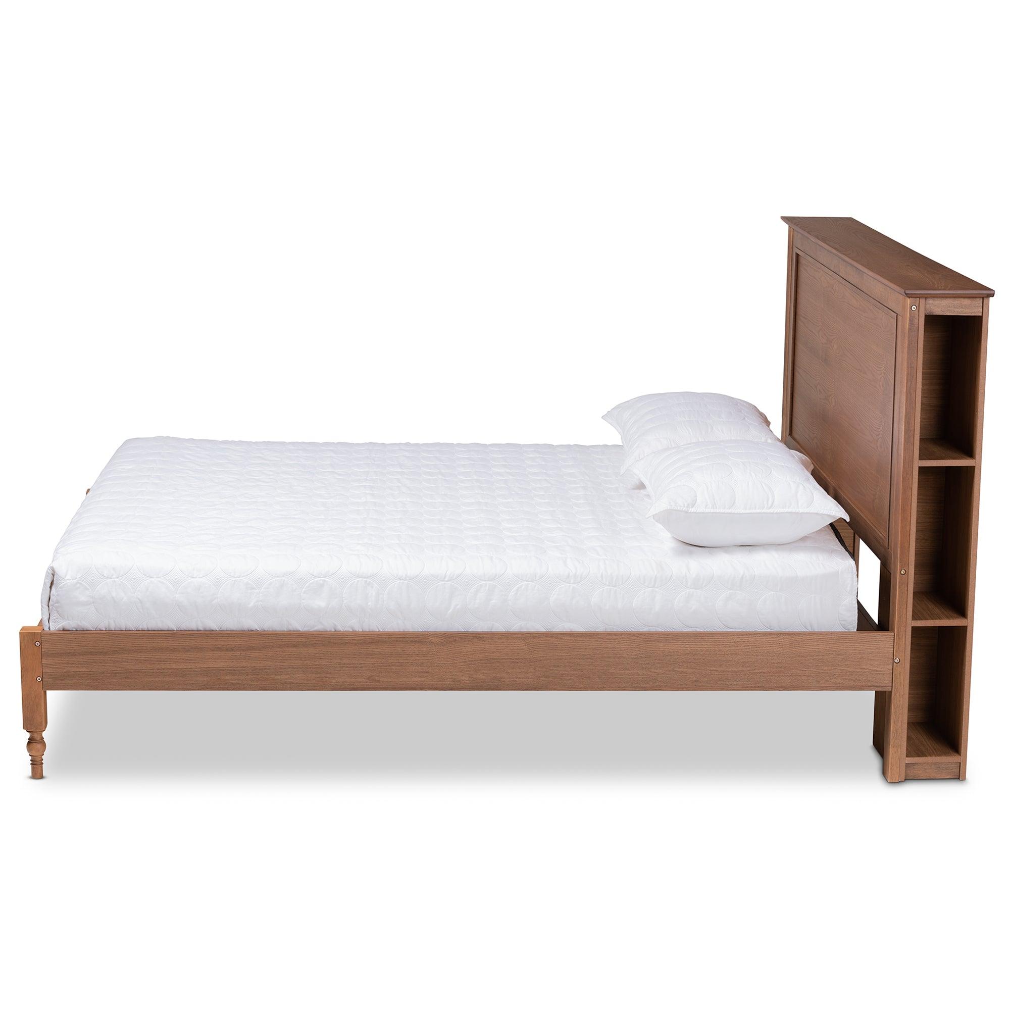 Danielle Traditional and Transitional Rustic Ash Finished Wood Platform Storage Bed