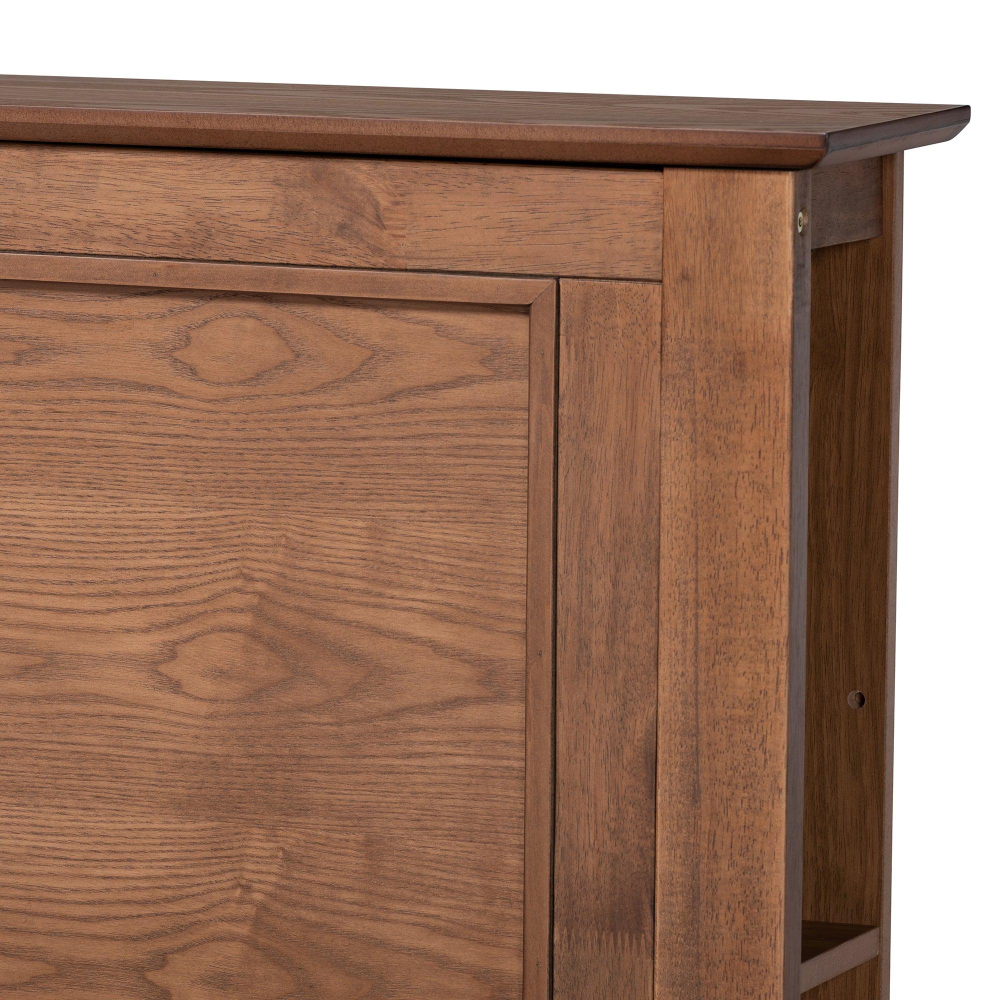 Danielle Traditional and Transitional Rustic Ash Finished Wood Platform Storage Bed