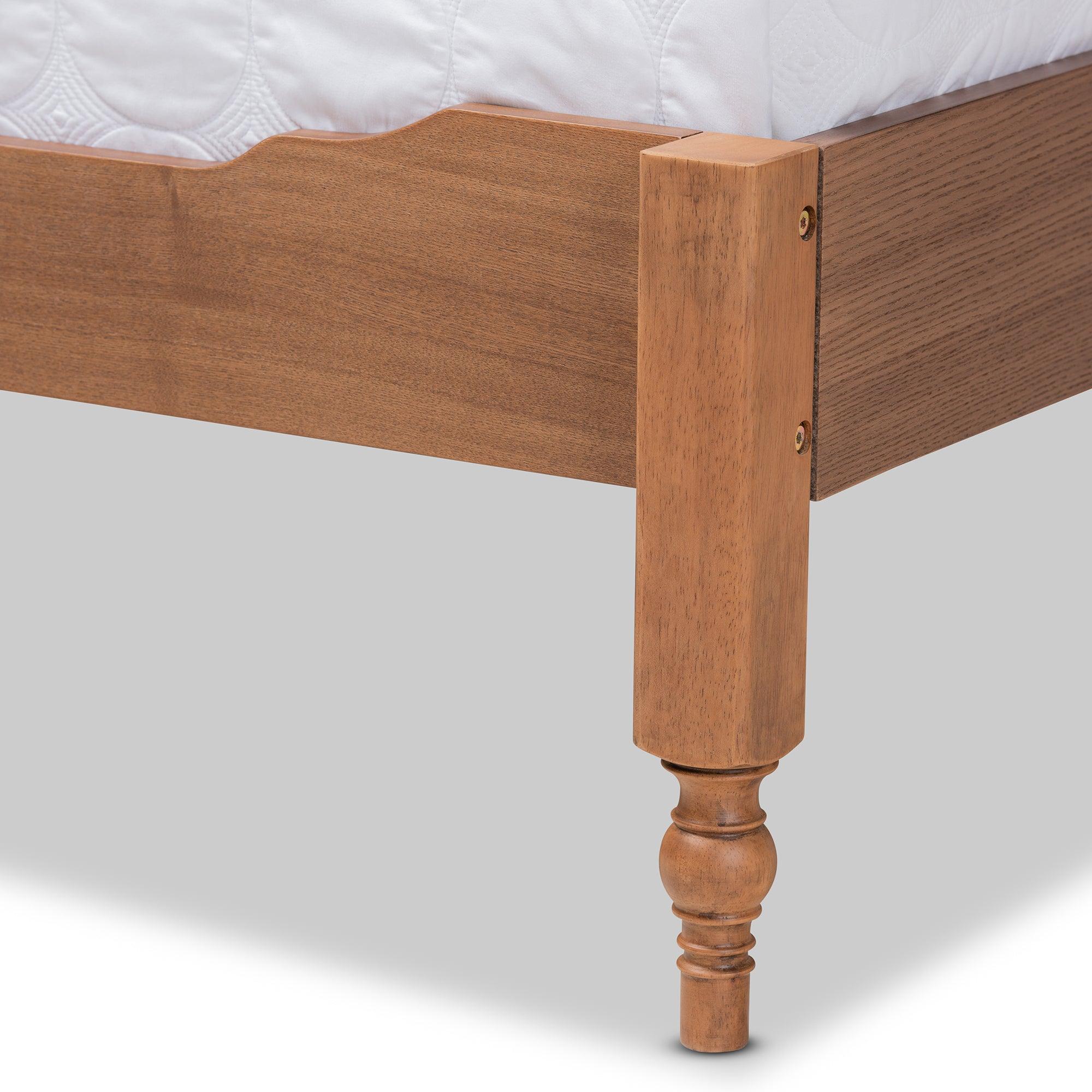 Danielle Traditional and Transitional Rustic Ash Finished Wood Platform Storage Bed