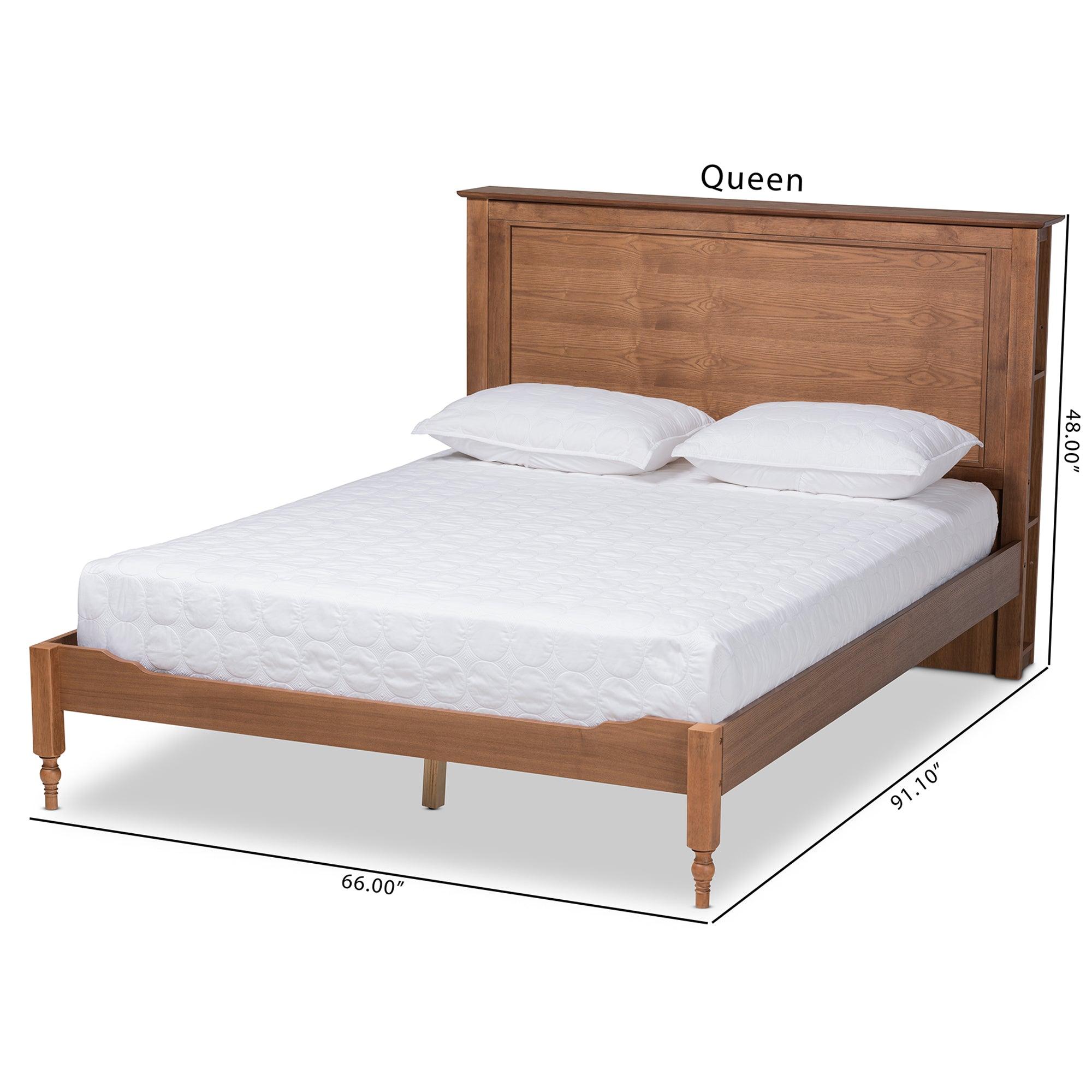 Danielle Traditional and Transitional Rustic Ash Finished Wood Platform Storage Bed