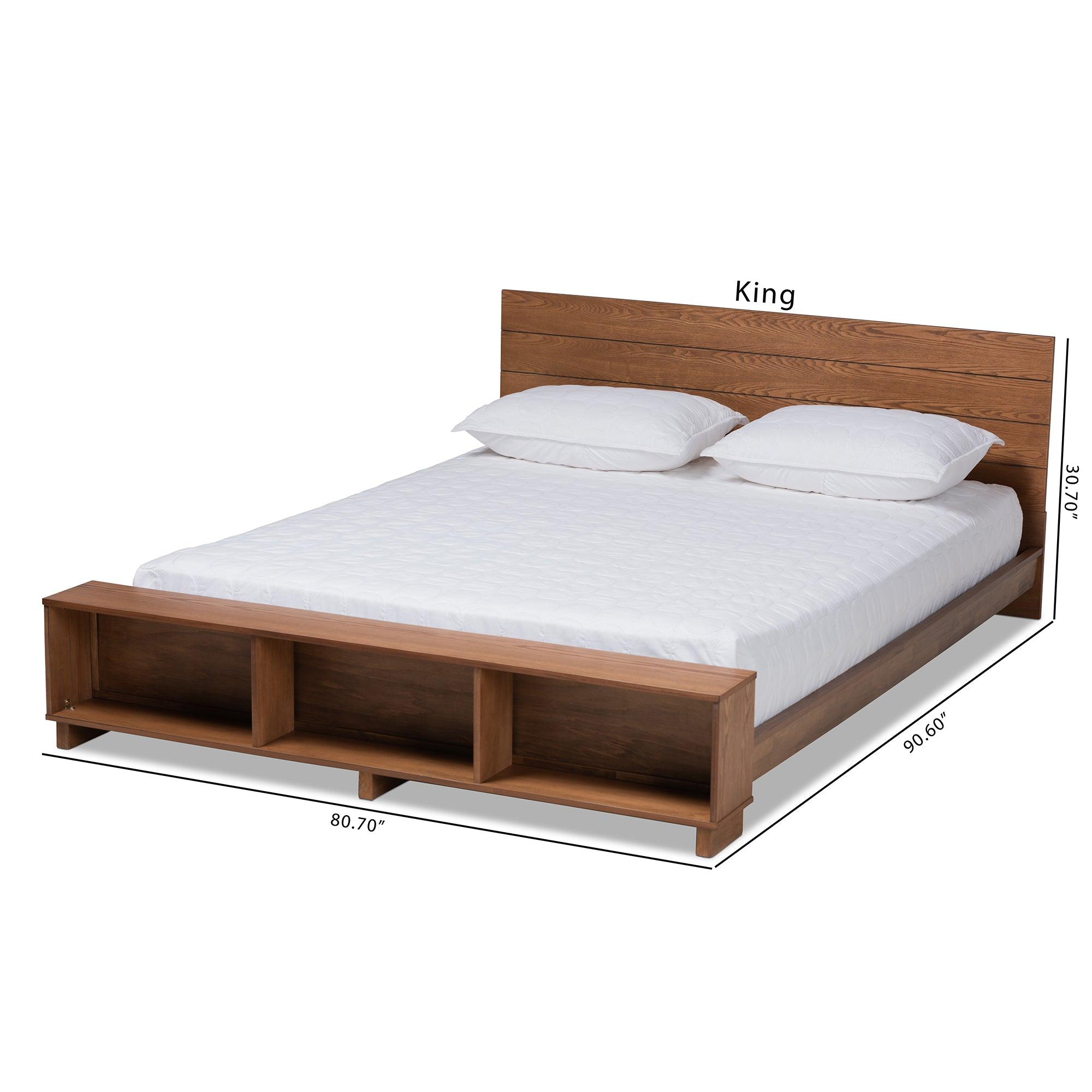 Regina Modern Rustic Ash Finished Wood Platform Storage Bed