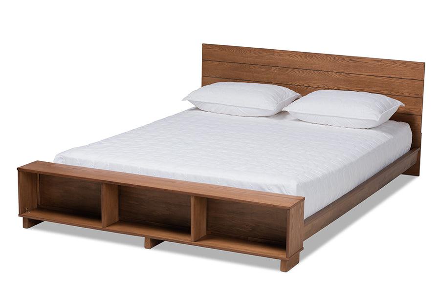 Regina Modern Rustic Ash Finished Wood Platform Storage Bed