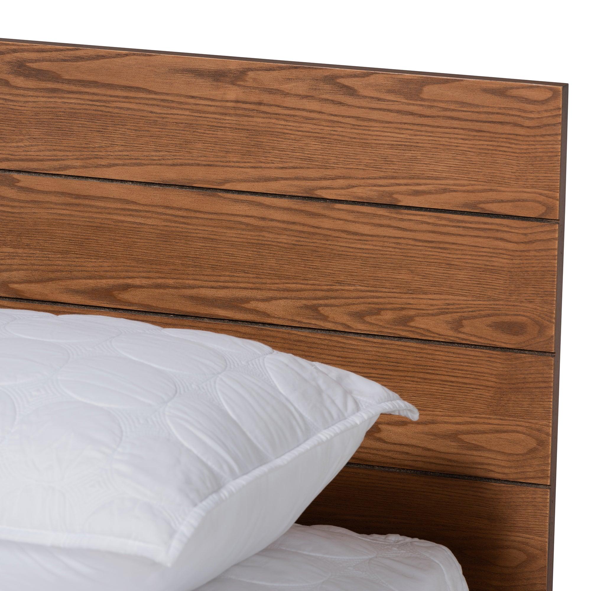 Regina Modern Rustic Ash Finished Wood Platform Storage Bed