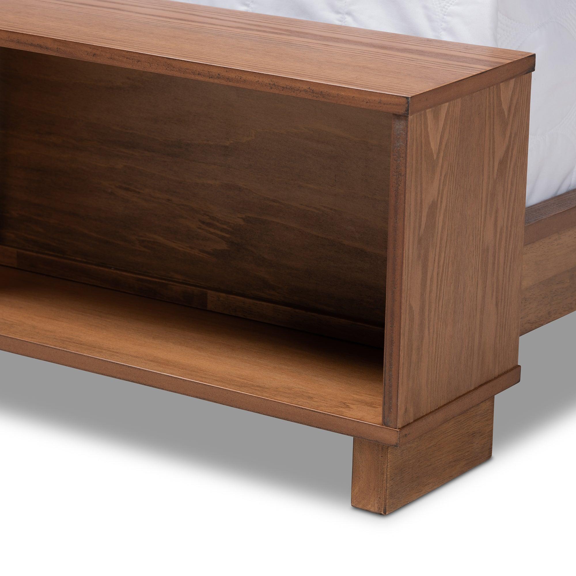Regina Modern Rustic Ash Finished Wood Platform Storage Bed
