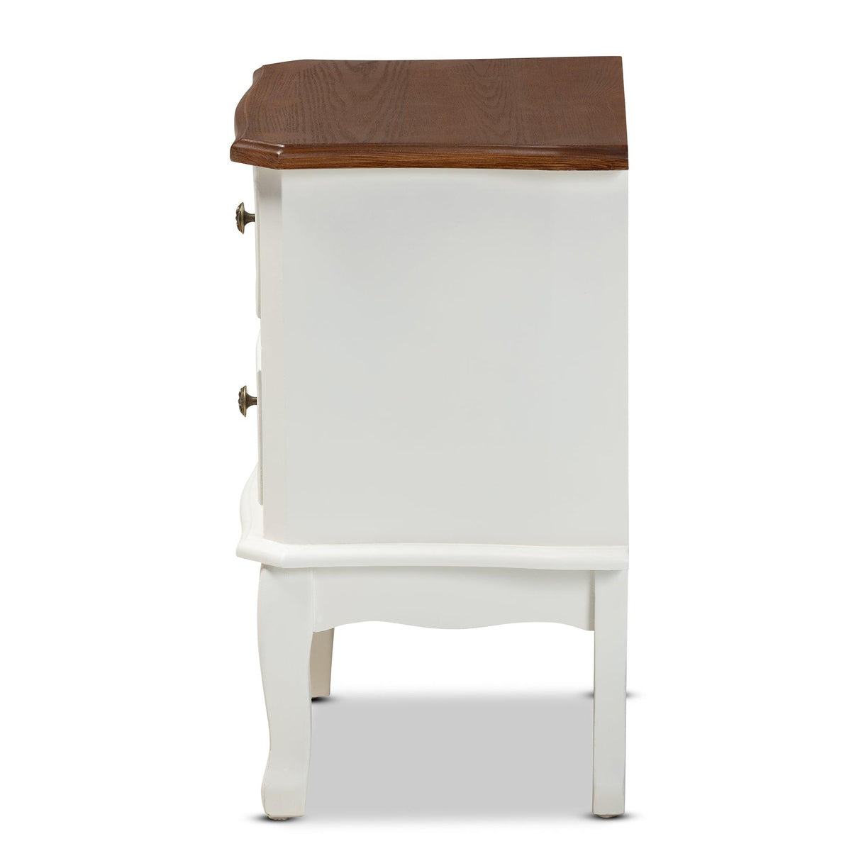 Darlene Classic and Traditional French and Cherry Finished Wood 2-Drawer End Table