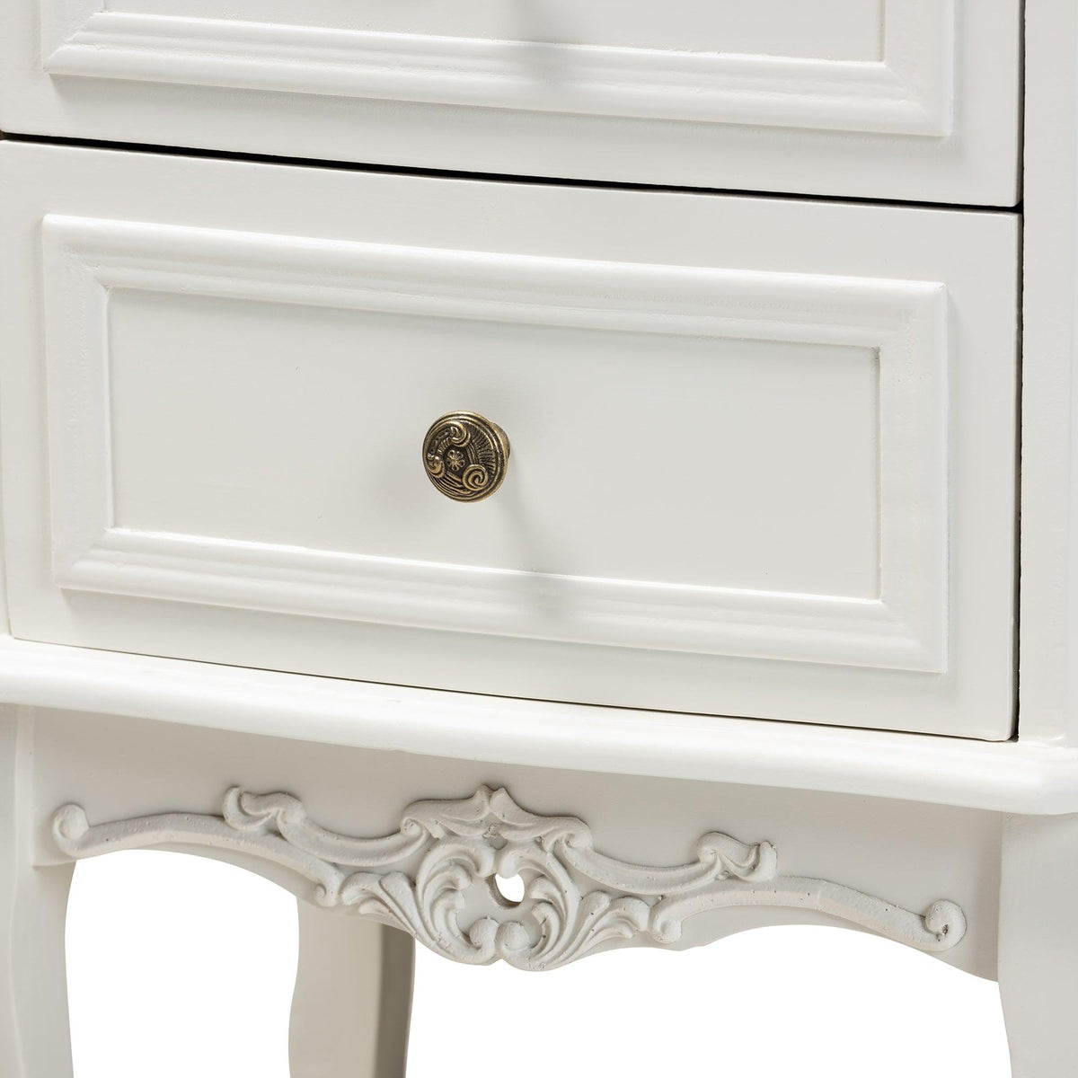 Darlene Classic and Traditional French and Cherry Finished Wood 2-Drawer End Table