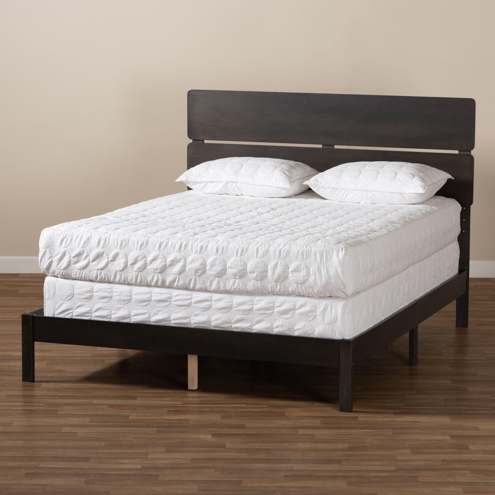 Anthony Modern and Contemporary Dark Finished Wood Panel Bed