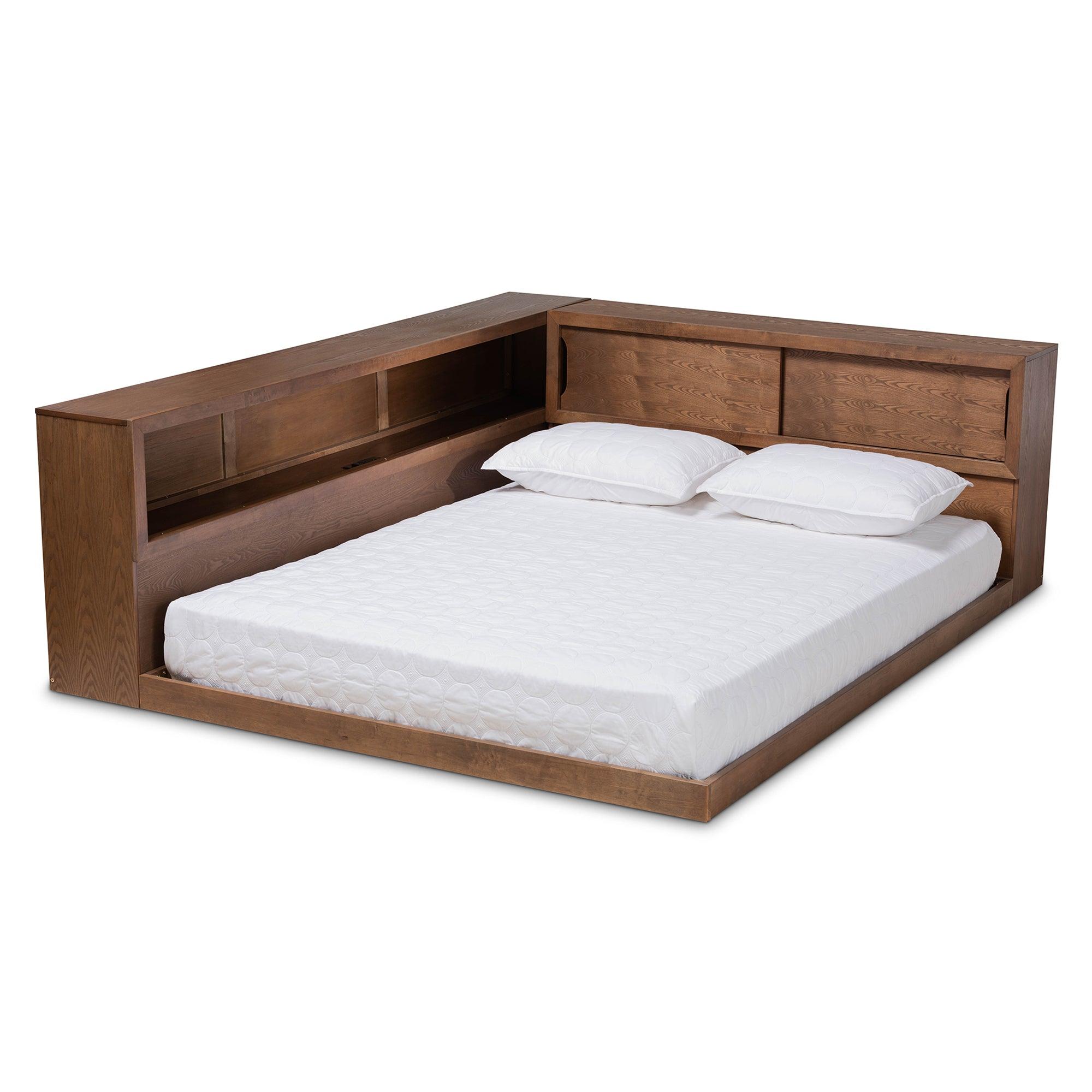 Erie Modern Rustic and Transitional Finished Wood Platform Storage Bed